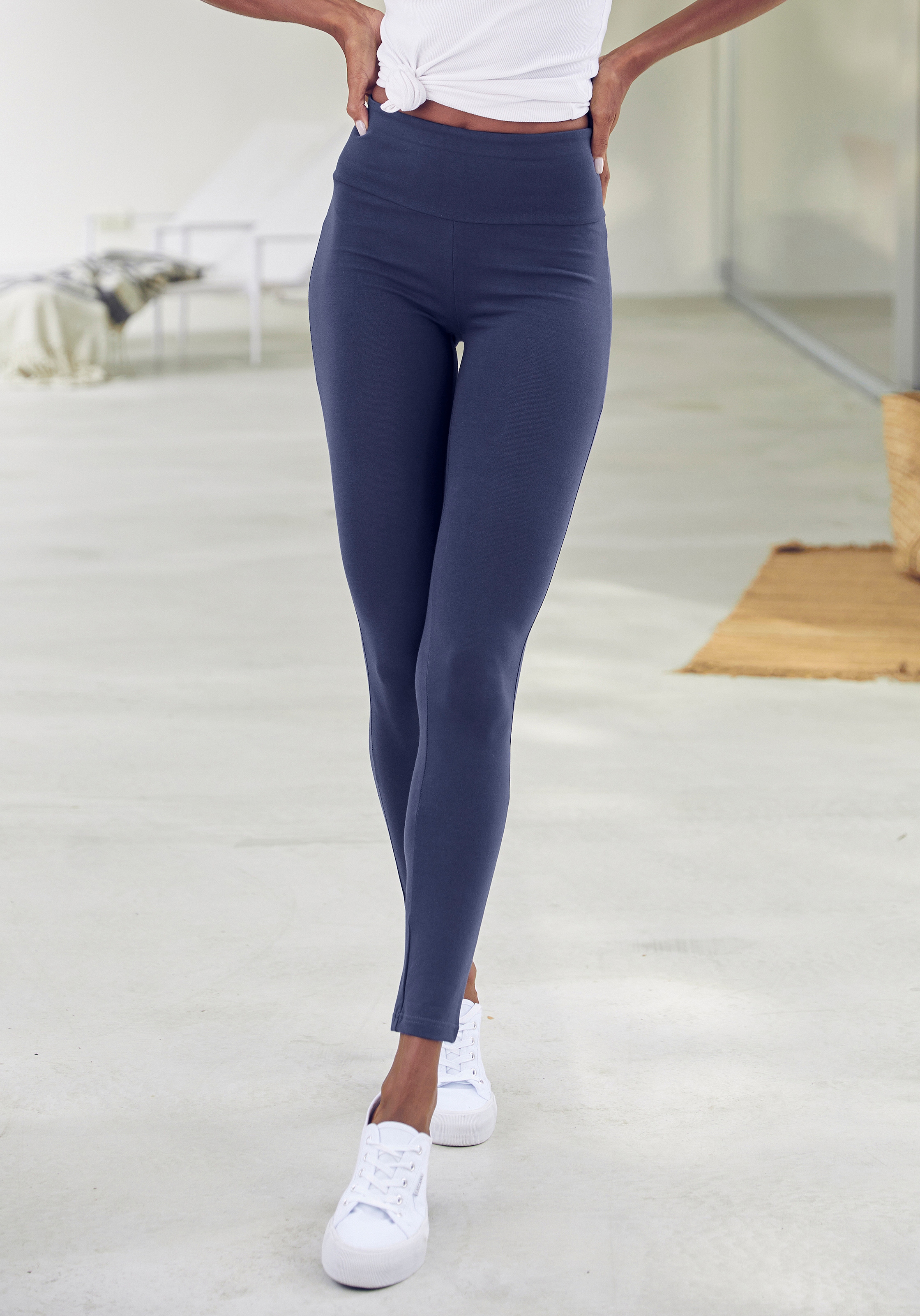 LASCANA Leggings, mit breitem Bündchen