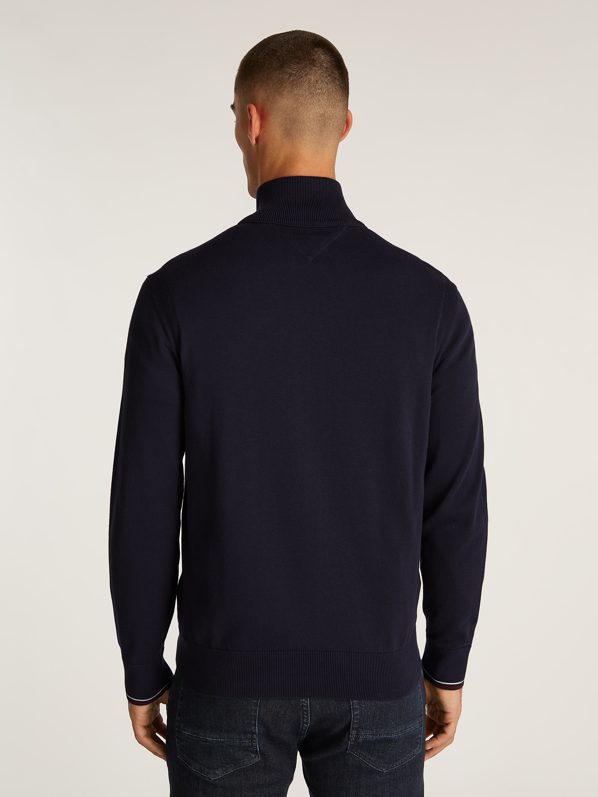 Tommy Hilfiger Cardigan »RWB TIPPED COTTON ZIP THROUGH«, Mit Streiefen in Tommy Farben am Reissverschluss