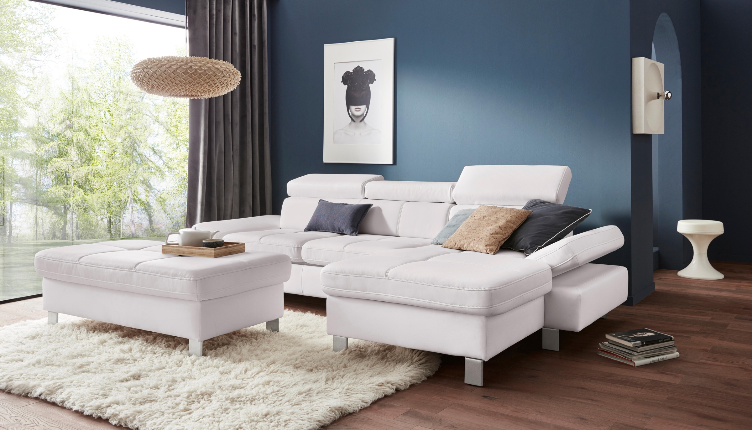 exxpo - sofa fashion Ecksofa »Fiji, hochwertige Detailverarbeitung im Sitz und Rücken, L-Form«, bequem durch Kopf- und Armteilverstellung, wahlweise mit Bettfunktion