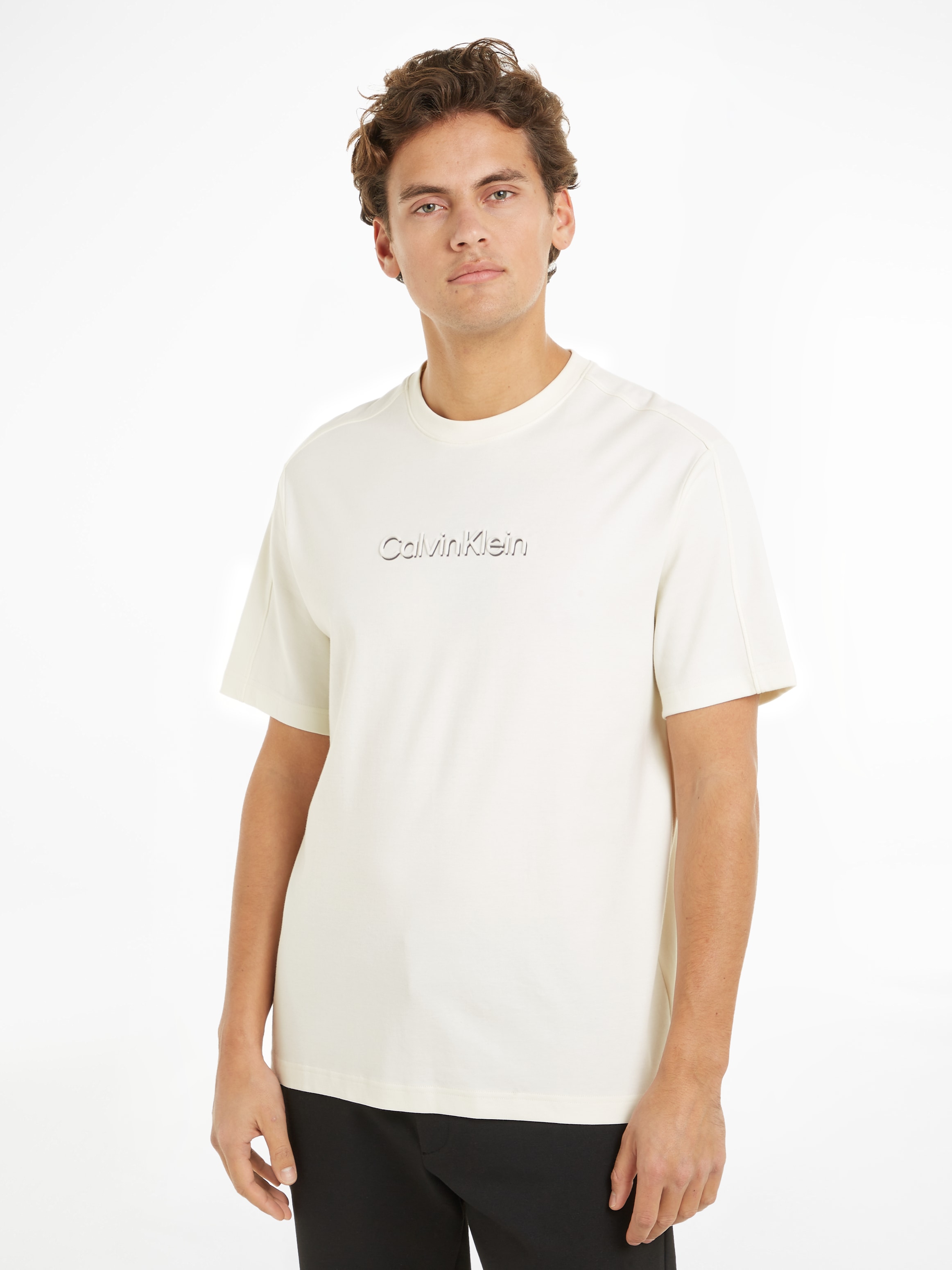 Calvin Klein T-Shirt »SHADOW EMBOSSED LOGO T-SHIRT«, mit Logoschriftzug