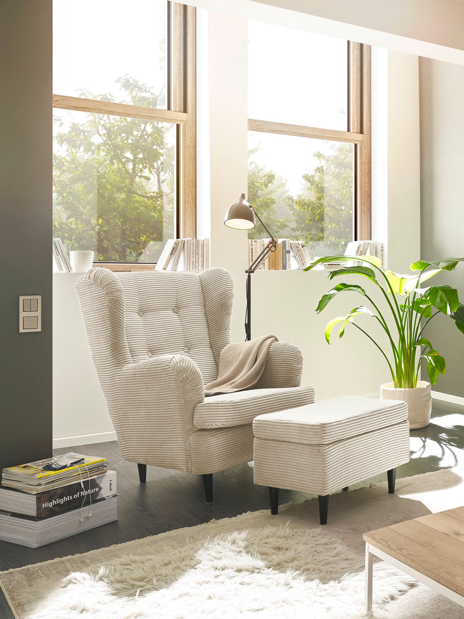ED EXCITING DESIGN Hocker »Oskar«, mit Massivholzfüssen