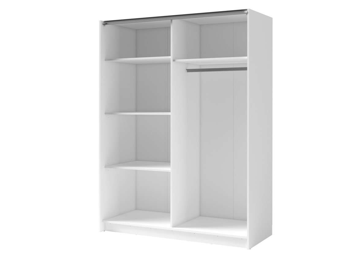 Home affaire Kleiderschrank »Kleiderschrank Camden mit Spiegel, 4 Einlegeböden und Kleiderstange«, Garderobe mit 2 Schwebetüren und Lamellen, BxHxT 200,2x198,5x61,6 cm