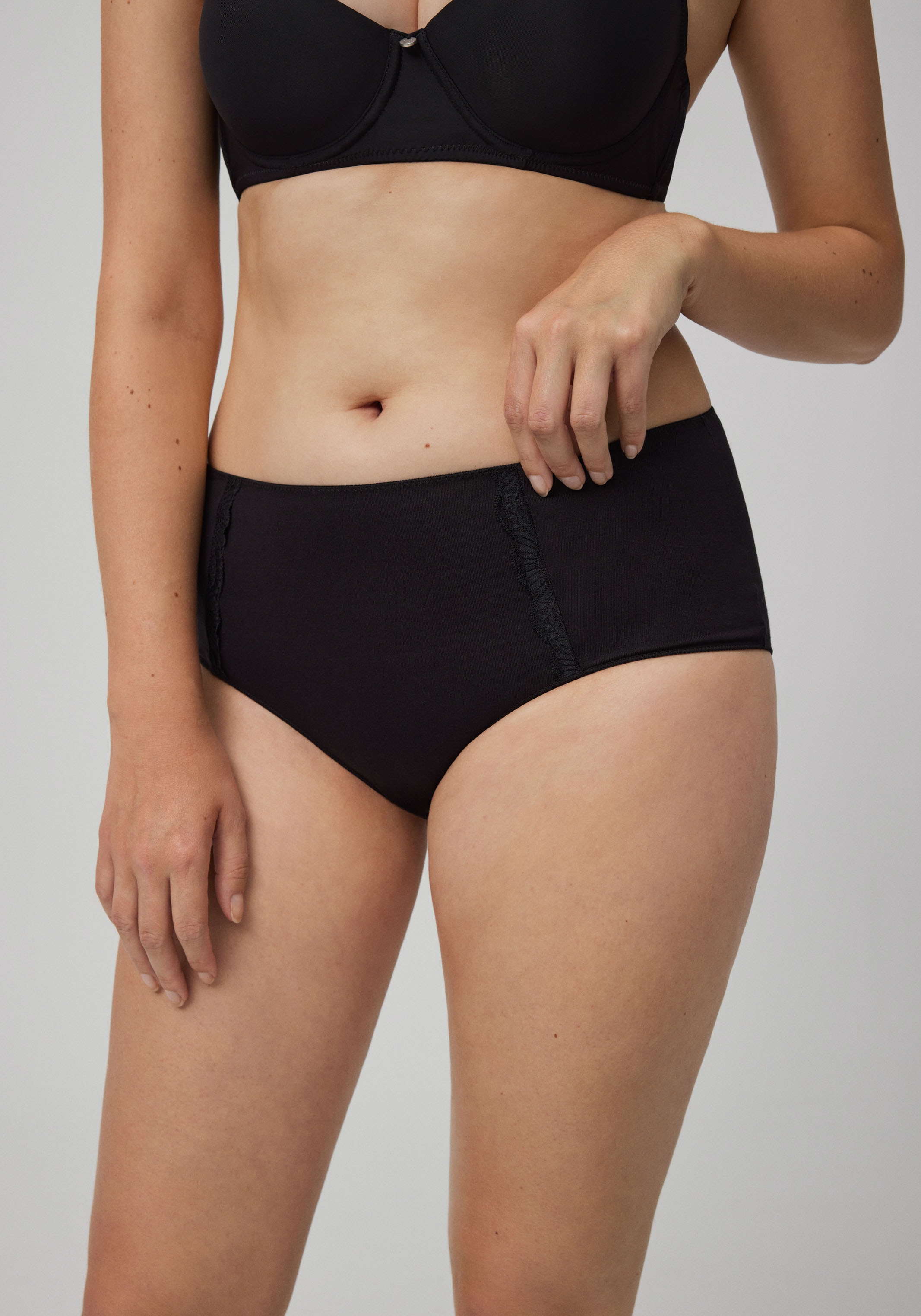 YSABEL MORA Maxislip »BASIC COLLECTION COTTON WITH LACE«, (3er Pack), mit romantischem Touch durch Spitzen-Applikationen