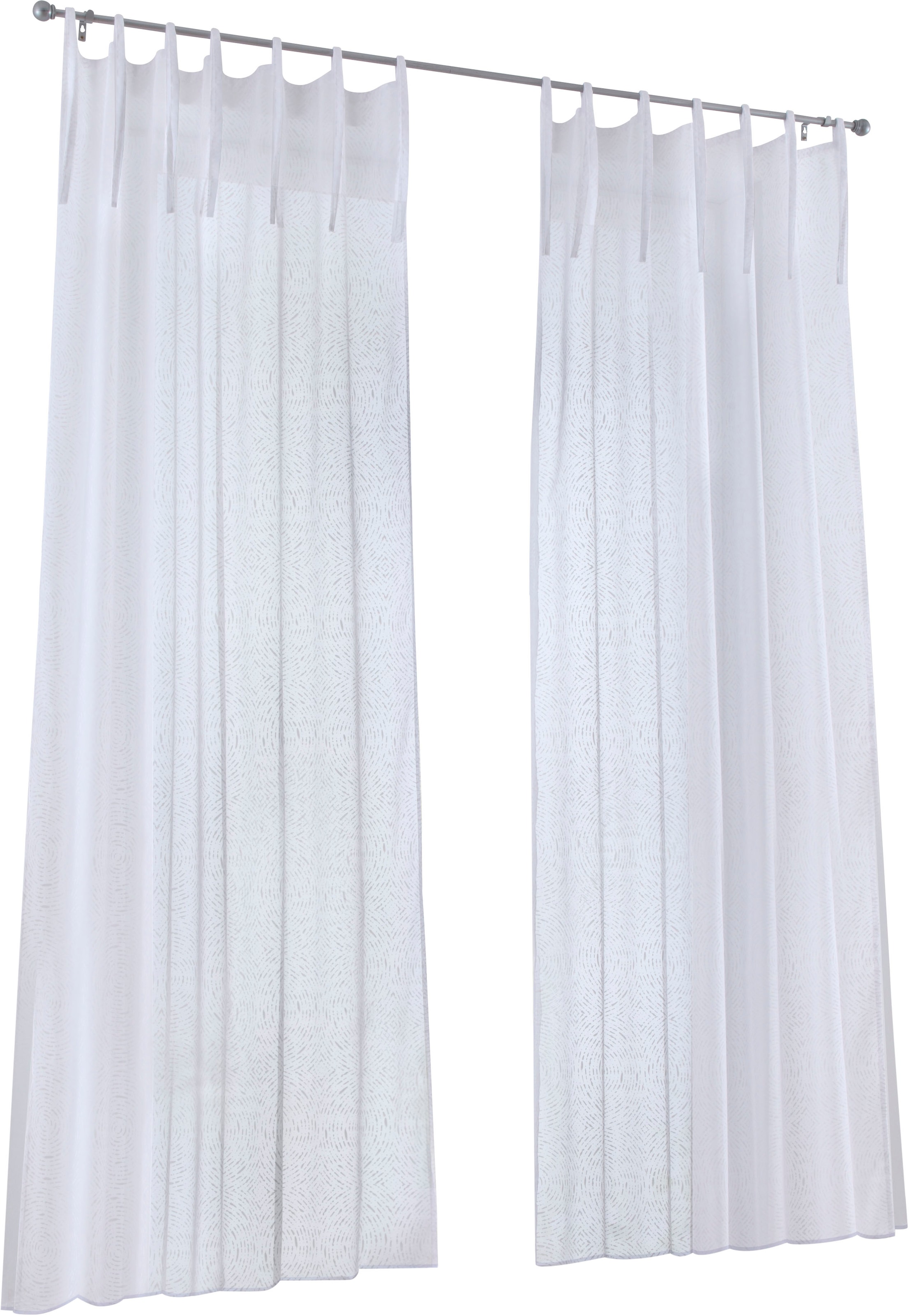 Kutti Vorhang »Timber Schal«, (1 St.), Gardine halbtransparent, weiss, bedruckt, Polyester, einfarbig