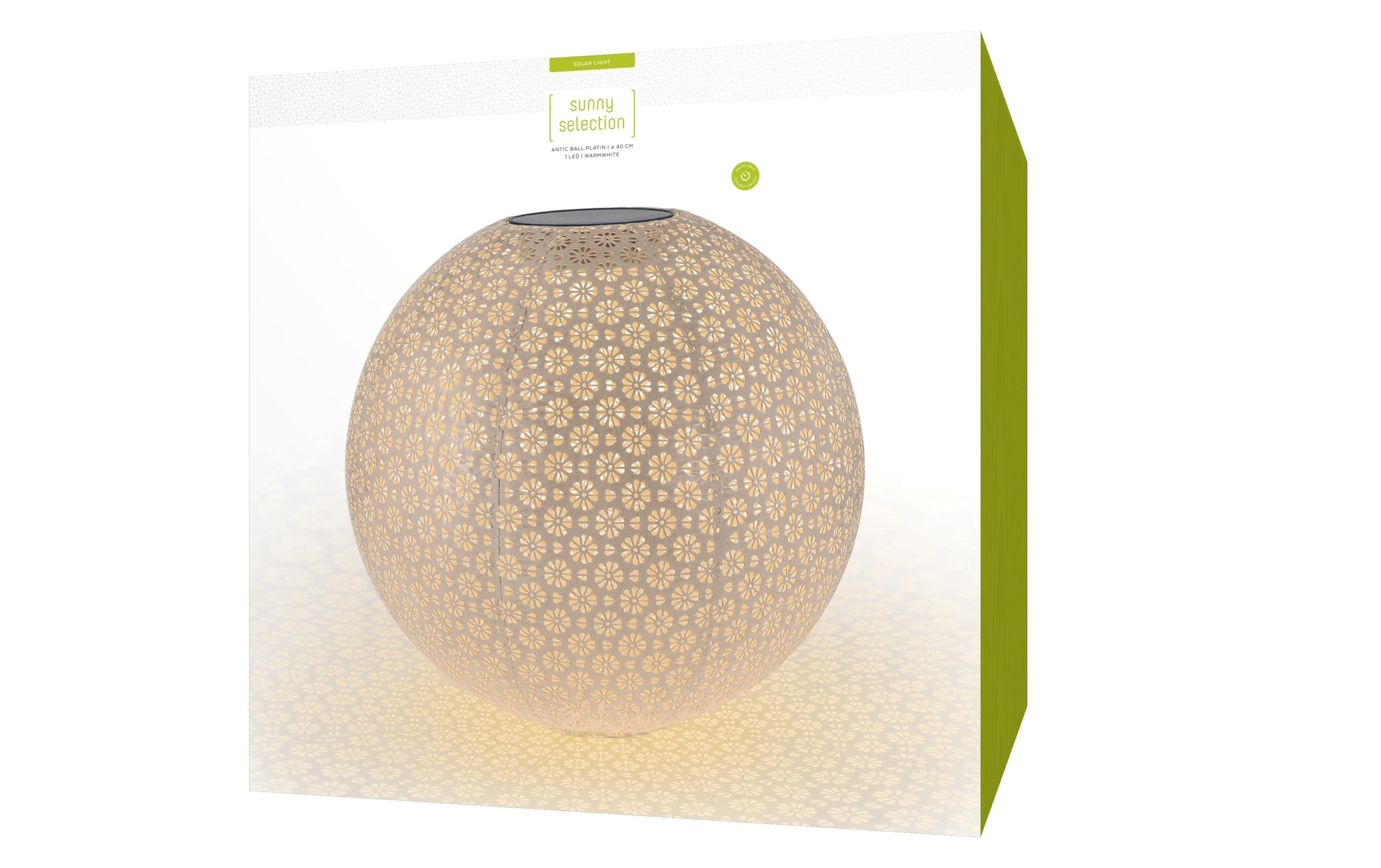 STT LED Gartenleuchte »Ball Solar Antic 40 cm Platin«