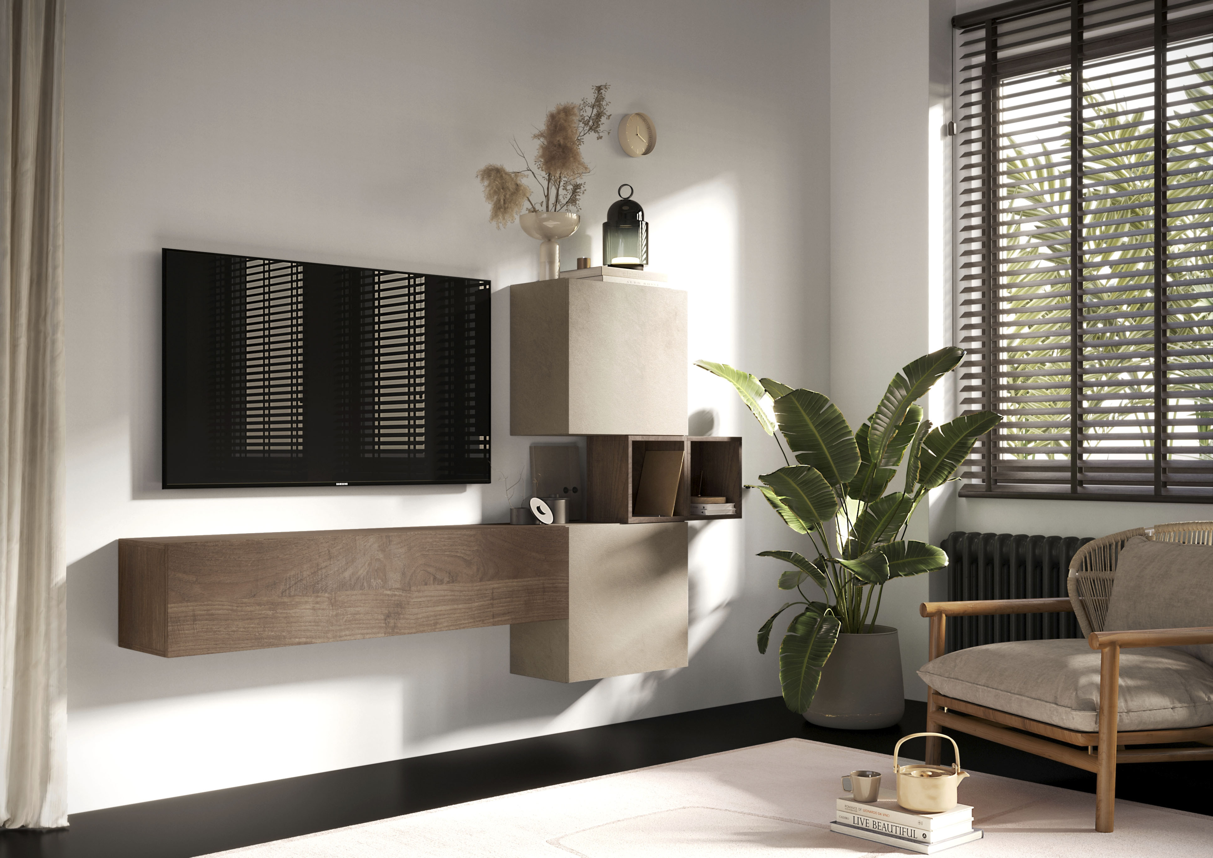 Home affaire Wohnwand "Infinity, 4tlg. Breite 222 cm, Höhe variabel, Wohnwand" Spar-Set, 4 Stk. tlg.