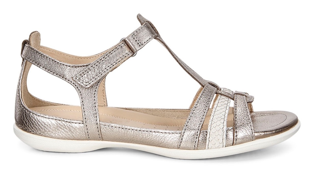 Ecco Riemchensandale »FLASH«, Sommerschuh, Sandalette, Klettschuh, im Metallic-Look