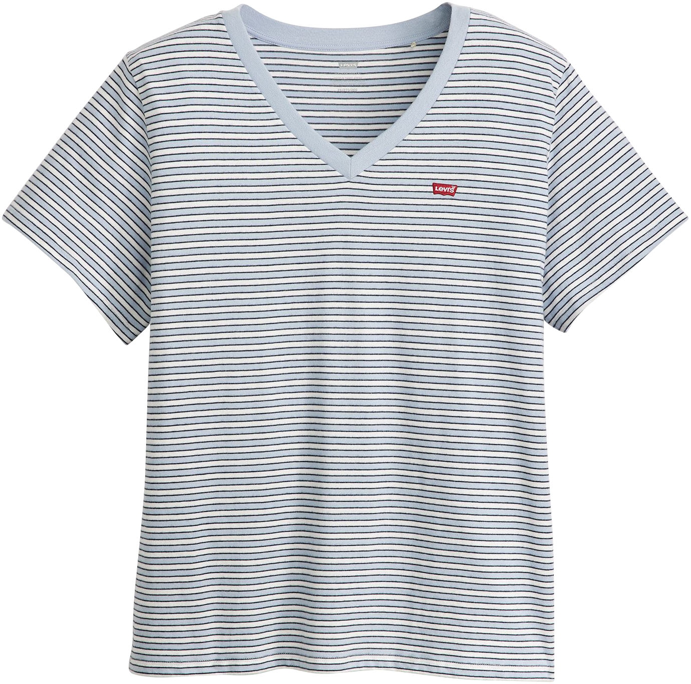 Levi's® Plus T-Shirt, V-Neck in Streifendessin