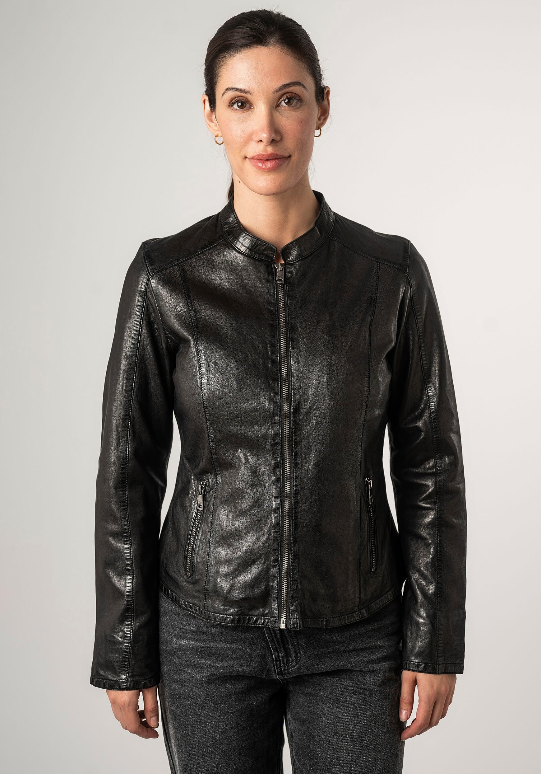 Mauritius Lederjacke »MWAndriana«, mit Stehkragen