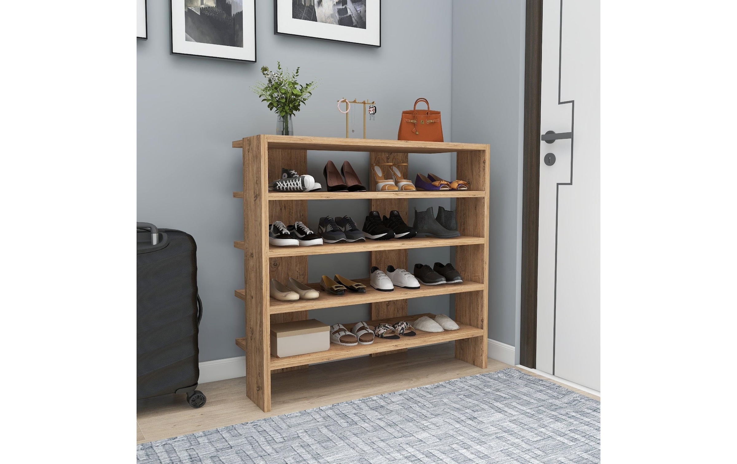 WOODY FASHION Schuhregal »Sargel – Atlantische Kiefer 75.6 x 72 cm«
