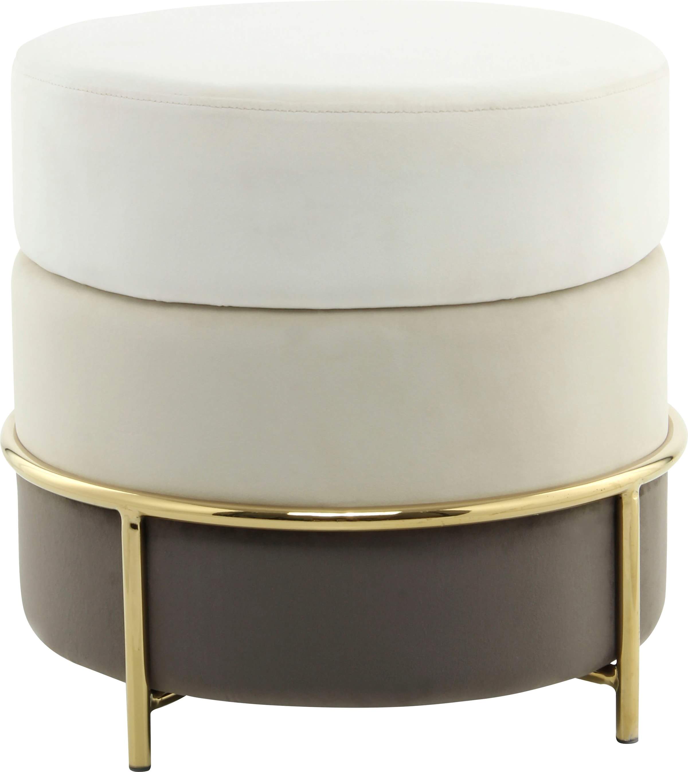 Kayoom Sitzhocker »Hocker Matilda 125, Komfortable runde Form, Gemütlicher Design-Hocker«, (1 St.), samtweich, elegant, gepolstert, grosse Sitzfläche
