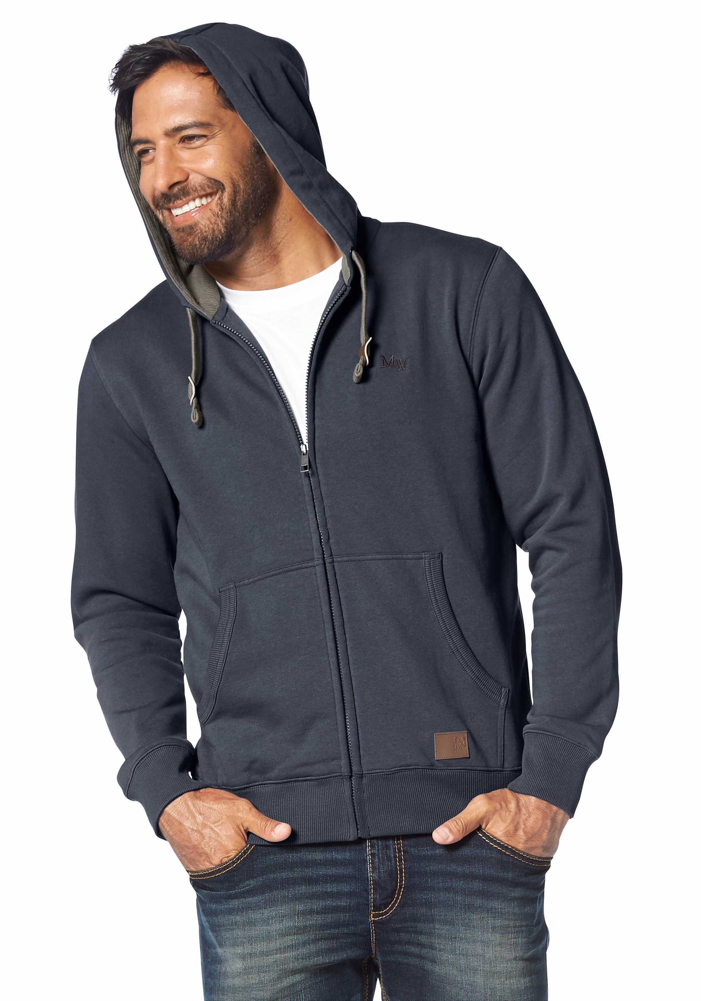 Man\'s World Kapuzensweatjacke, mit Innenfutter online kontrastfarbigem kaufen Jelmoli-Versand 