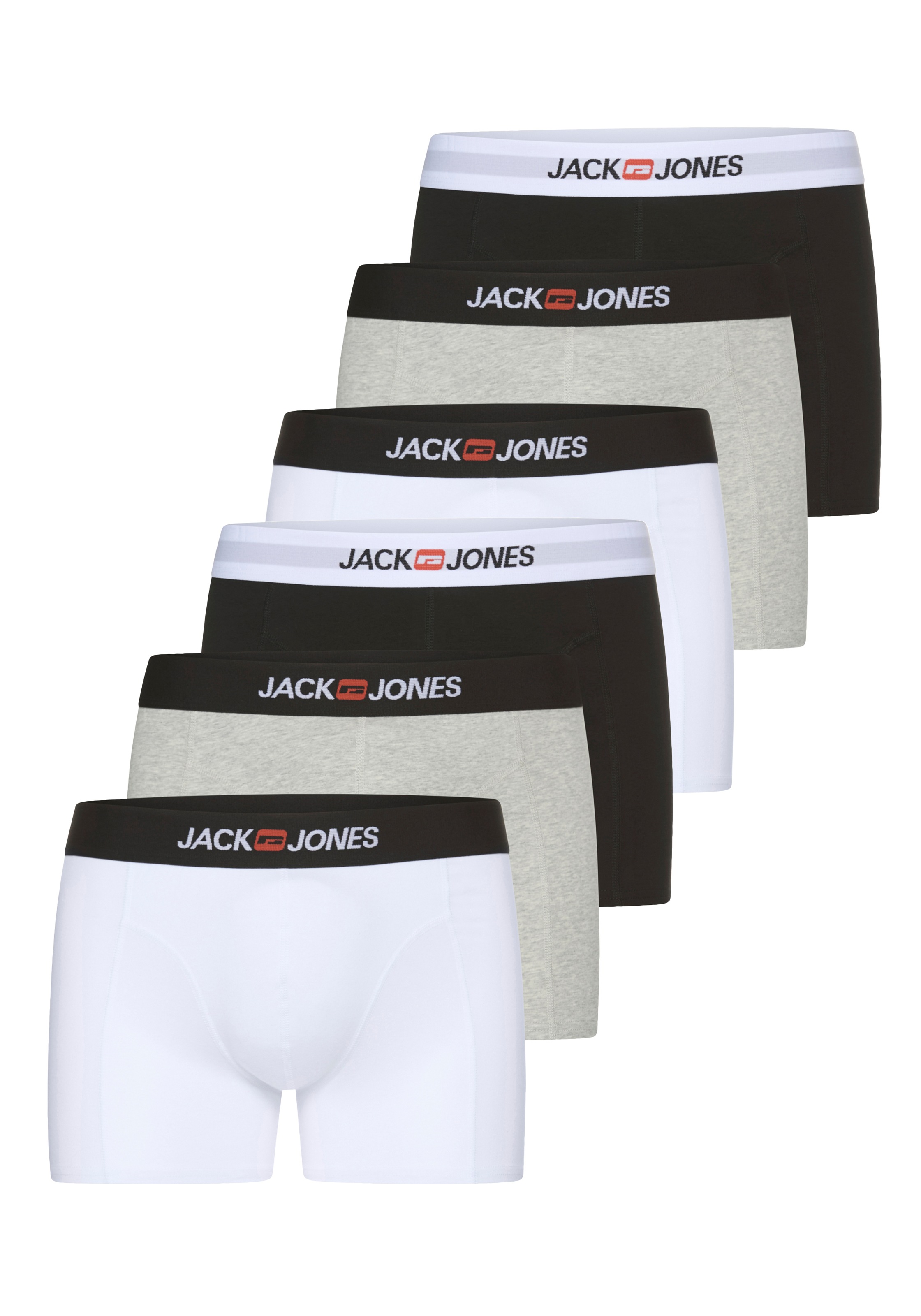 Jack & Jones Trunk »JACOLD – Boxershorts mit farbigem Bund im 6er-Pack« Packung, 6 Stk. Druck, modisch, regular fit, Jersey