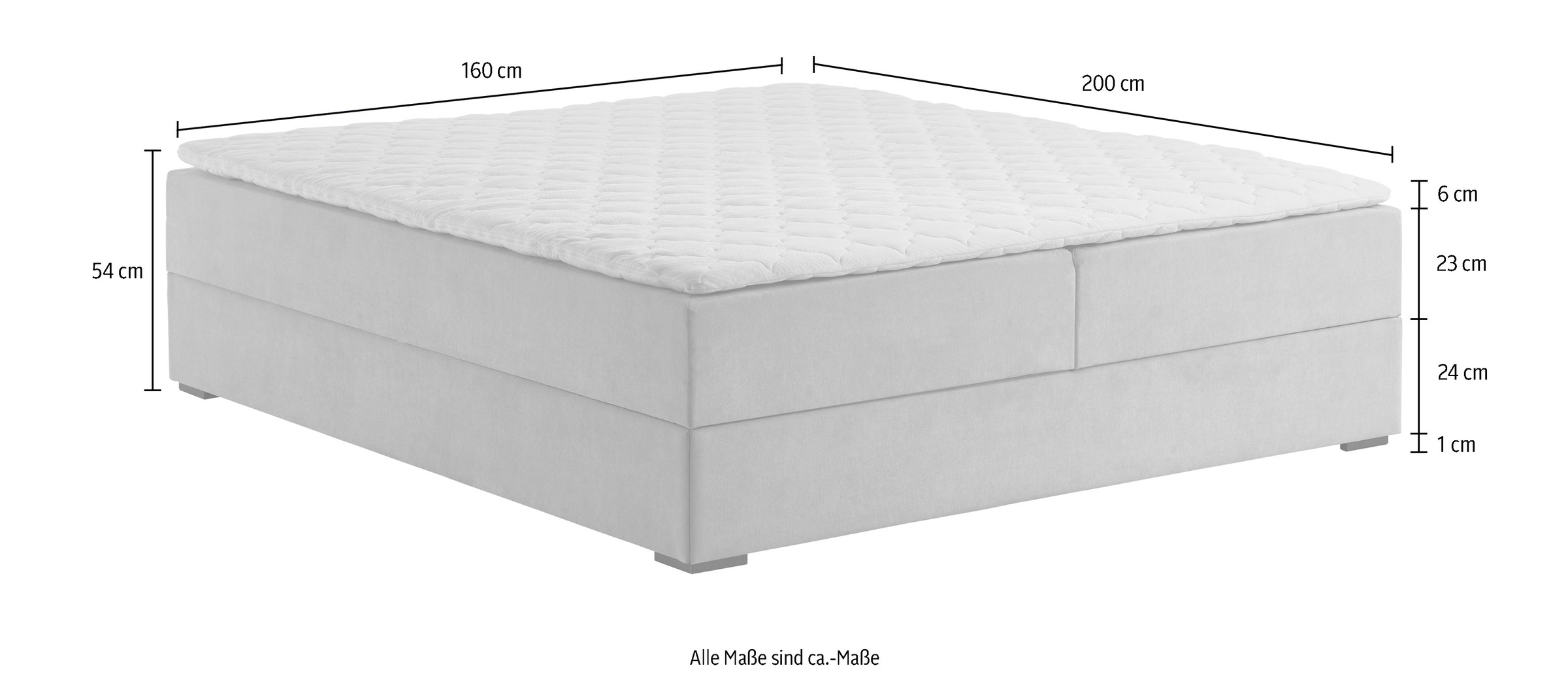 ATLANTIC home collection Boxbett »Lucy«, ohne Kopfteil, frei im Raum stellbar, mit Bettkasten