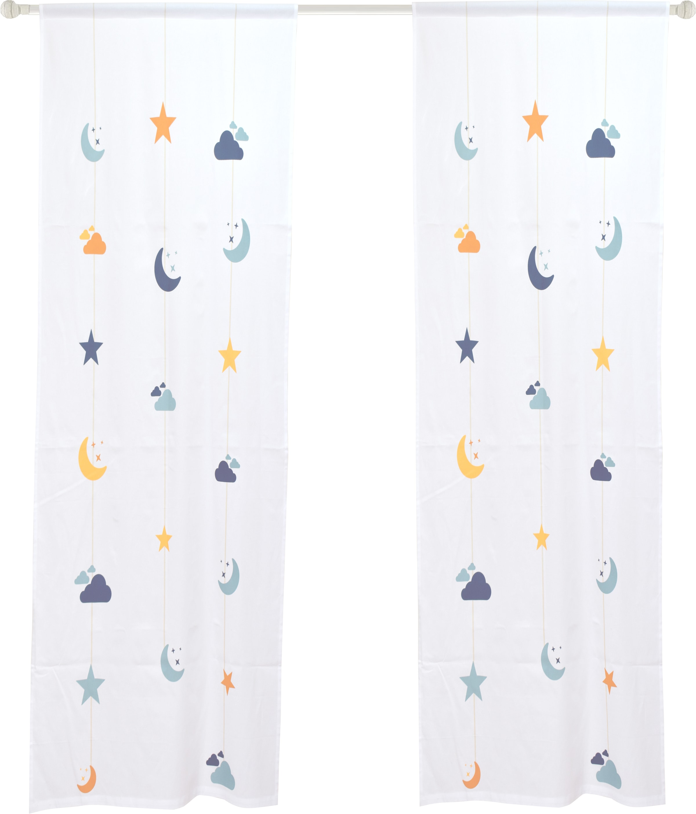 Lüttenhütt Gardine »Romy«, (1 St.), | bedruckt online Sternen einseitig bestellen Jelmoli-Versand Mond, & mit Kindergardine Wolken