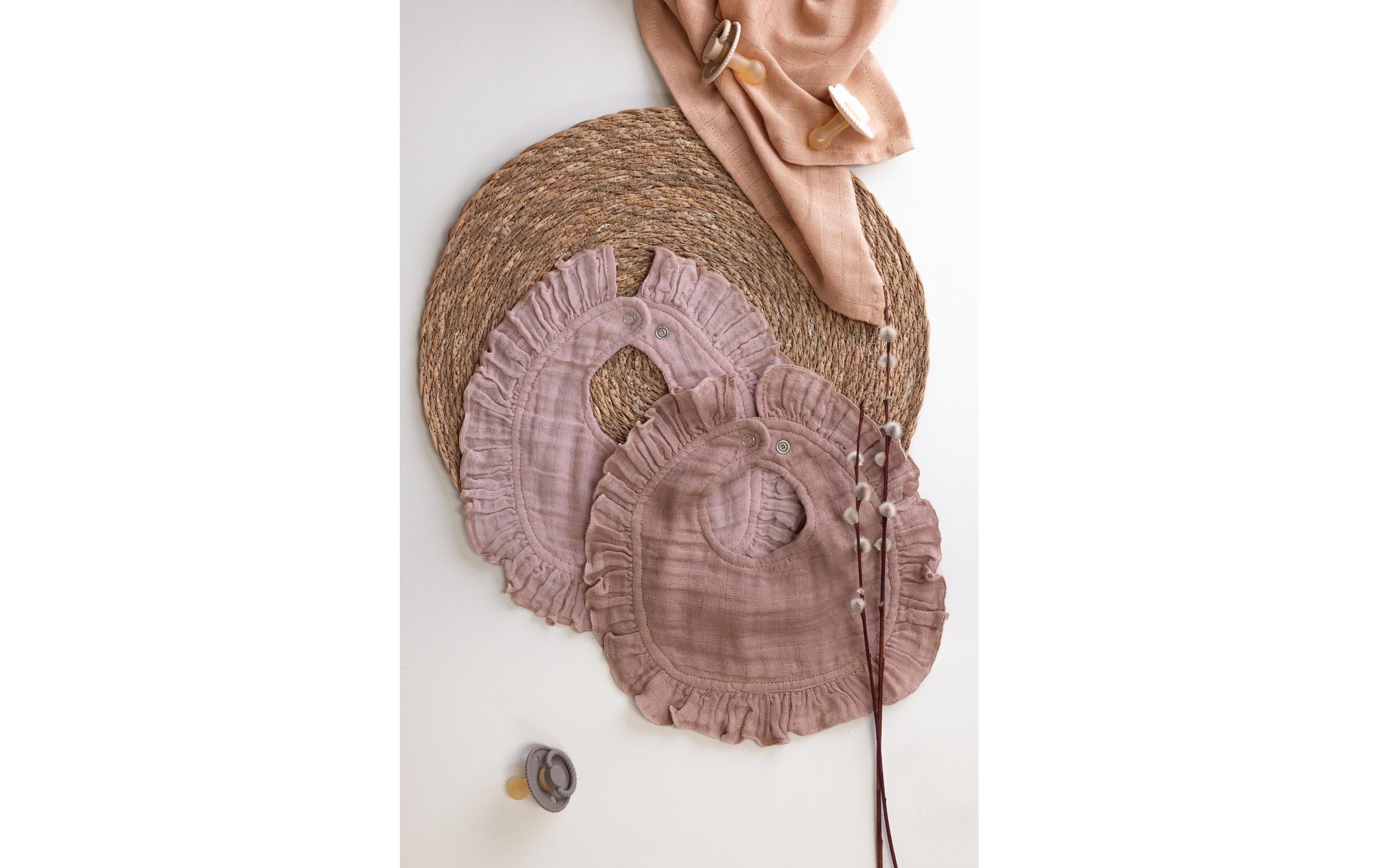 Lätzchen »sebra Musselin 2er Set Rose/Braun 28 x 25 cm«, (2x Latzchen)