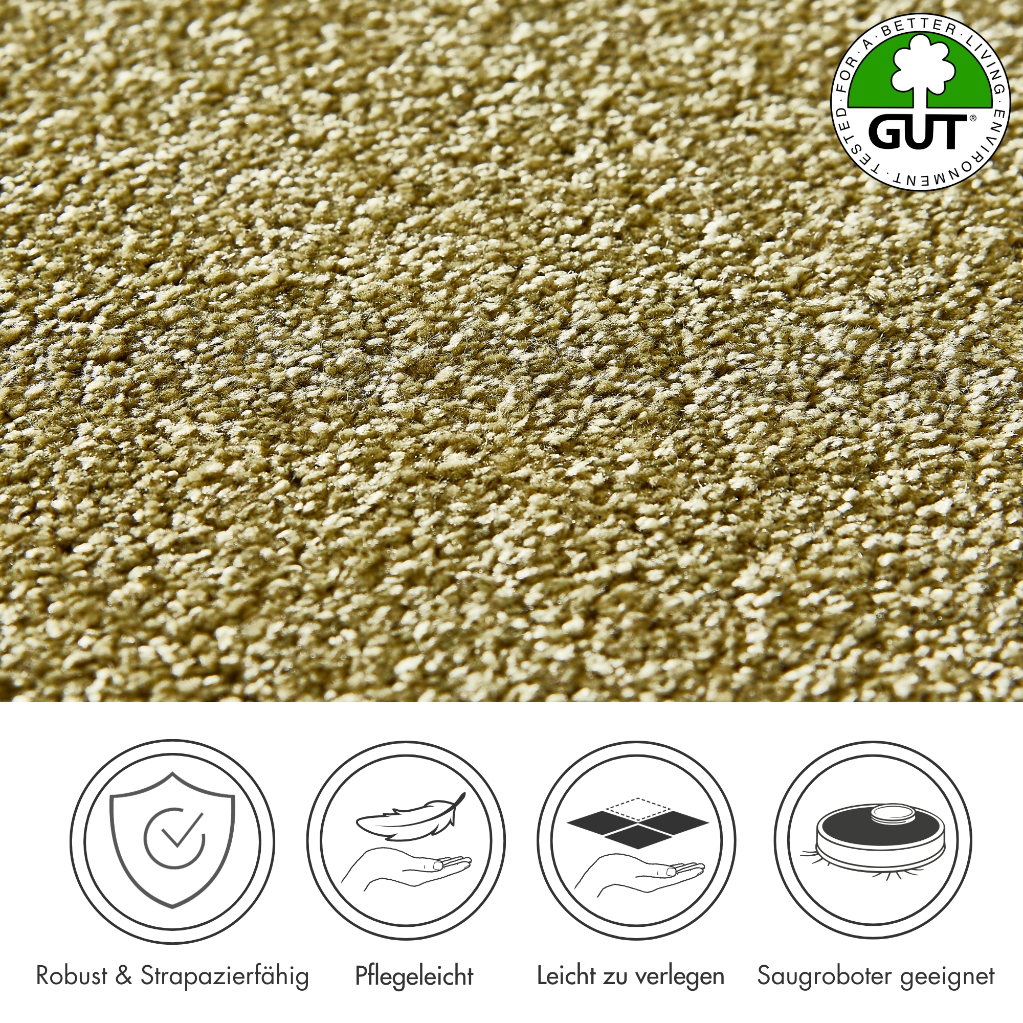 Andiamo Teppichboden »Verona, Velours, Made in Belgium«, rechteckig, 6 mm Höhe, Uni Farben, Breite 400 cm oder 500 cm, strapazierfähig, pflegeleicht