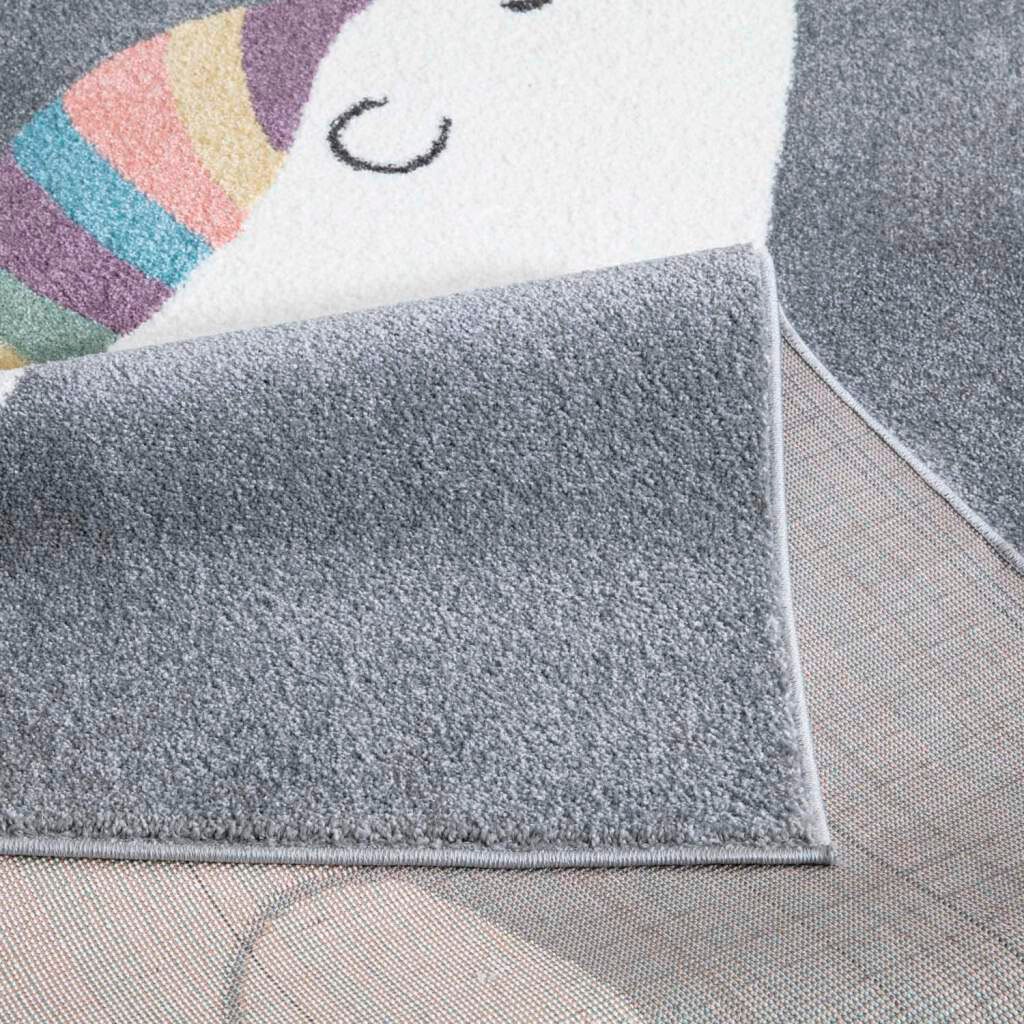 Carpet City Kinderteppich »ANIME921«, rechteckig, 11 mm Höhe, Kinderzimmer Teppich Modern mit Mond, Blumen, Wolken, Creme, Multi