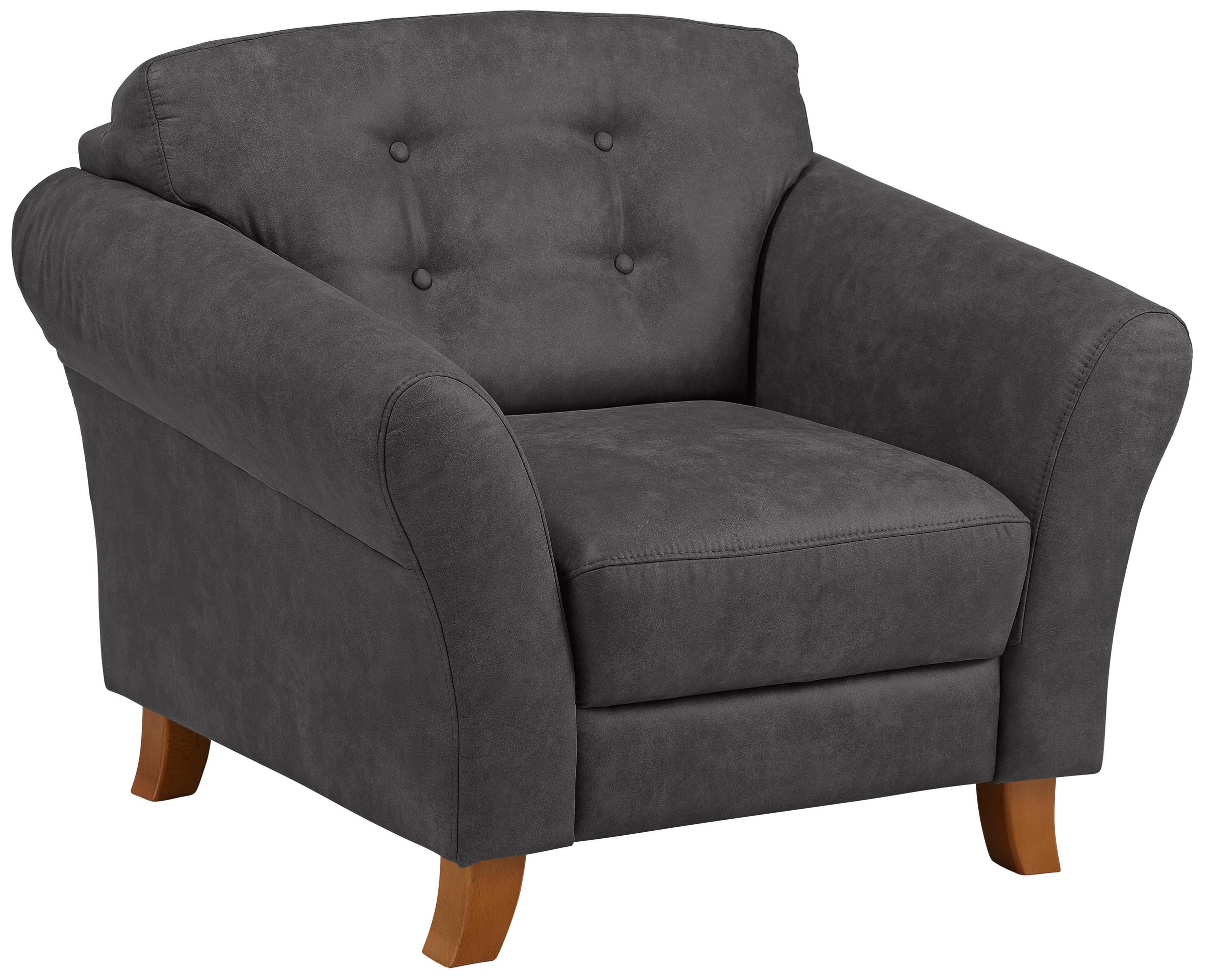 OTTO home Sessel "Trondheim" mit Federkern, Knopfheftung im Rücken