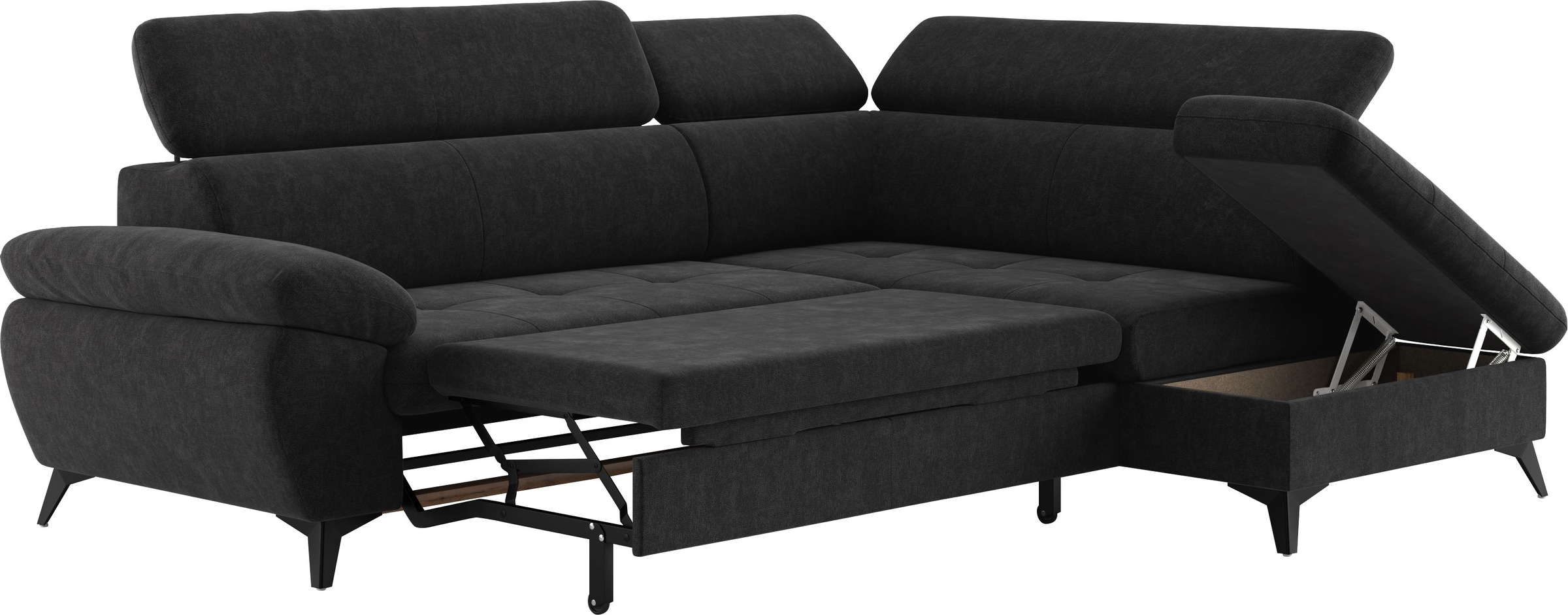 COTTA Ecksofa »Hudson L-Form«, mit Kopfteilverstellung, wahlweise mit Bettfunktion & Bettkasten