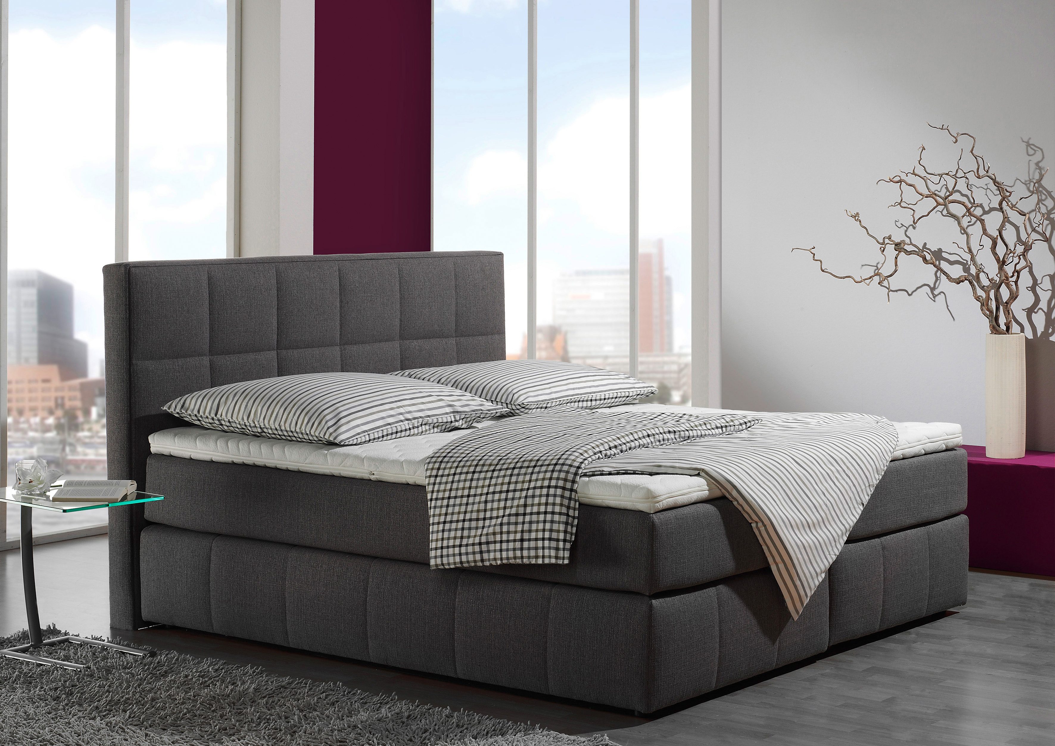 Home affaire Boxspringbett "Casano" mit feiner Steppung, in 3 Matratzenarten, 2 Härtegraden und 5 Farben