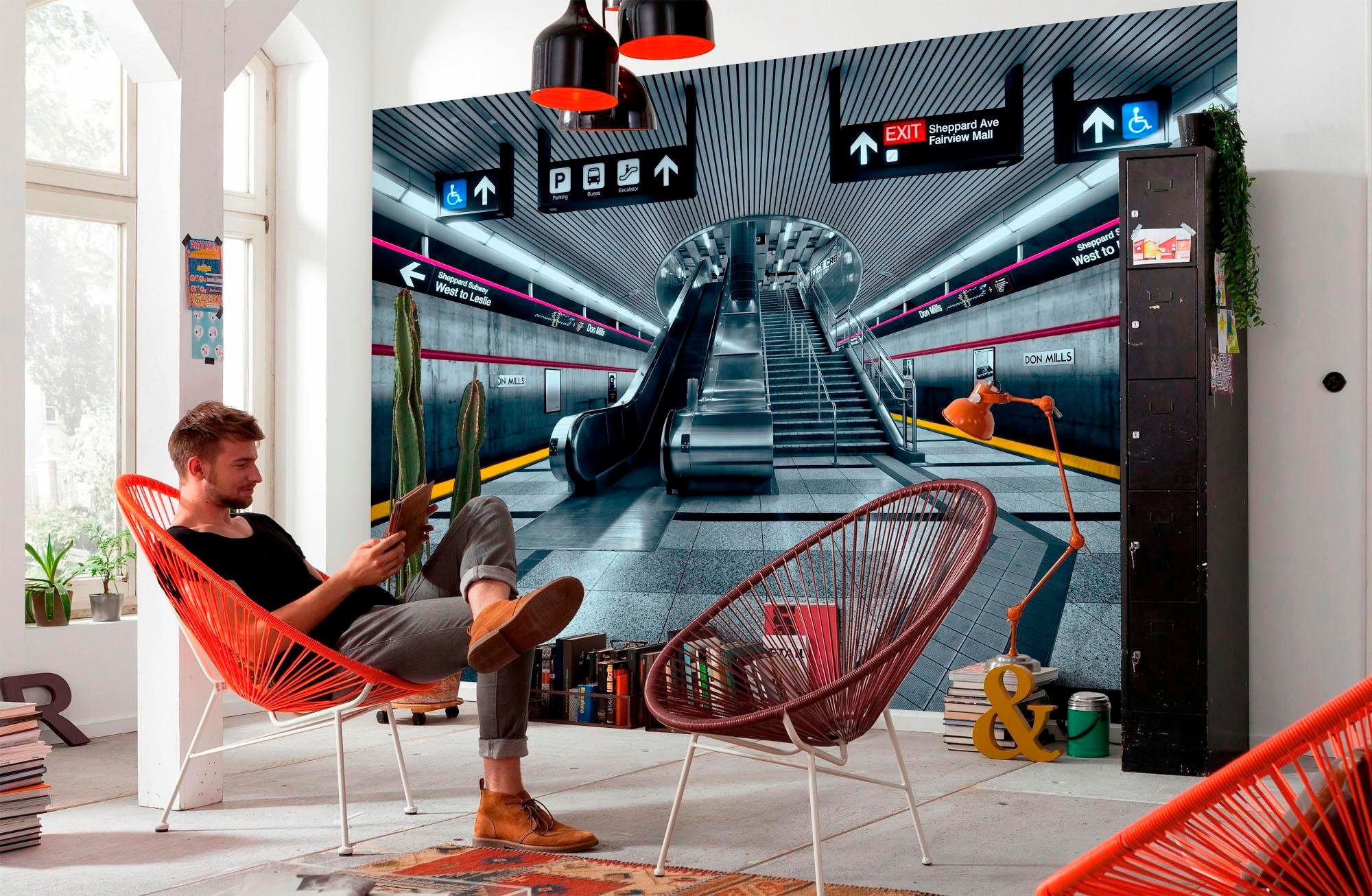 Komar Fototapete »Subway - Grösse 368 x 254 cm«, bedruckt, Wohnzimmer, Schlafzimmer