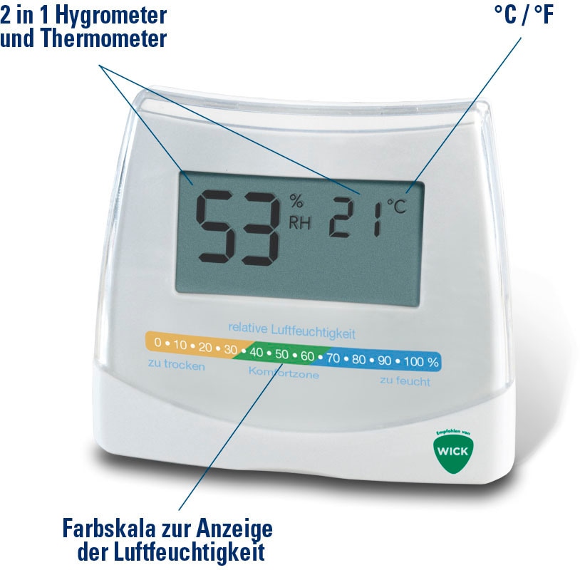 WICK Funkwetterstation »W70«, 2-in-1 Hygrometer ligne commander en Thermometer und