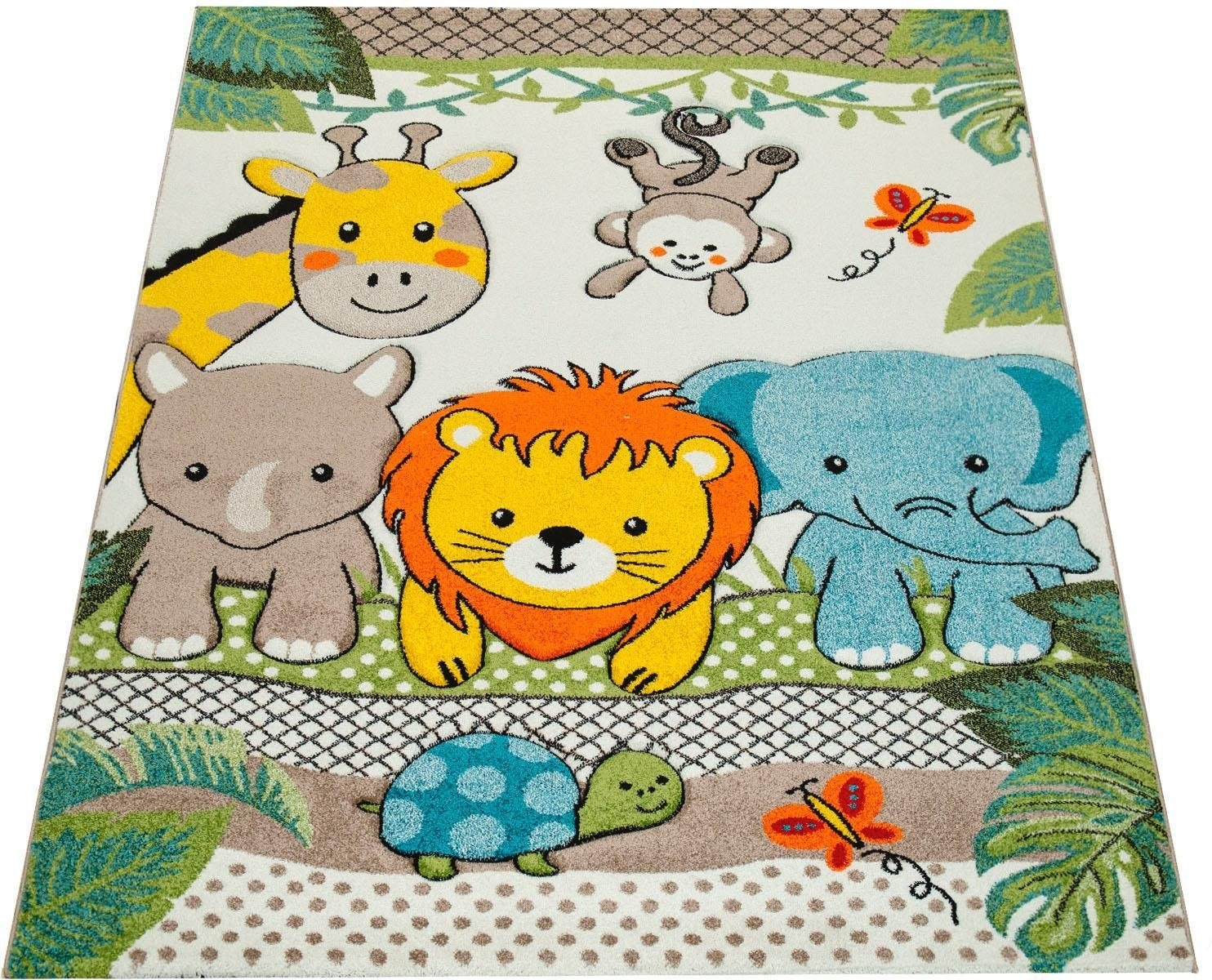 Paco Home Kinderteppich »Diamond 634«, rechteckig, 3D-Kinder Design, Motiv Zootiere,... kaufen