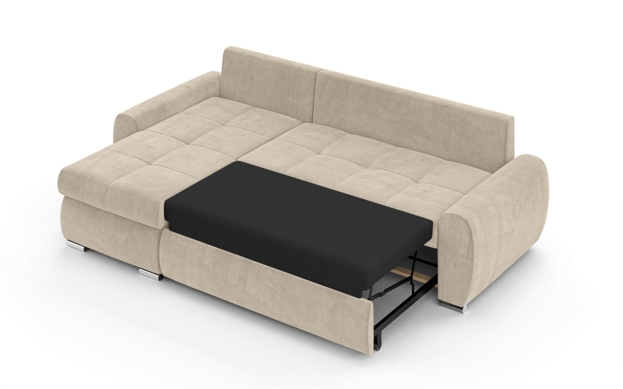 INOSIGN Ecksofa »HAVERHILL Schlafsofa mit Bettkasten, Masse B/H/T: 237/89/166 cm«, L-Form mit Recamiere links oder rechts bestellbar, Wellenunterfederung