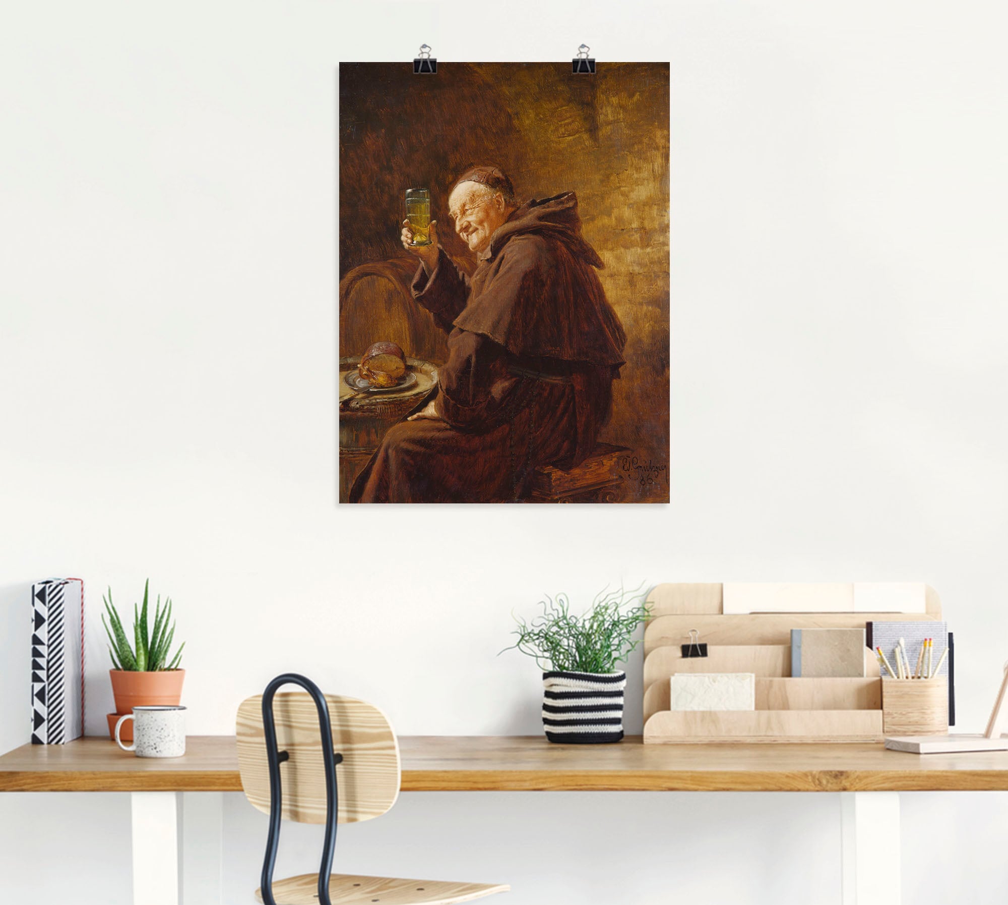 Artland Wandbild »Mönch bei der Weinprobe.«, Mann, (1 St.), als Leinwandbild, Poster in verschied. Grössen