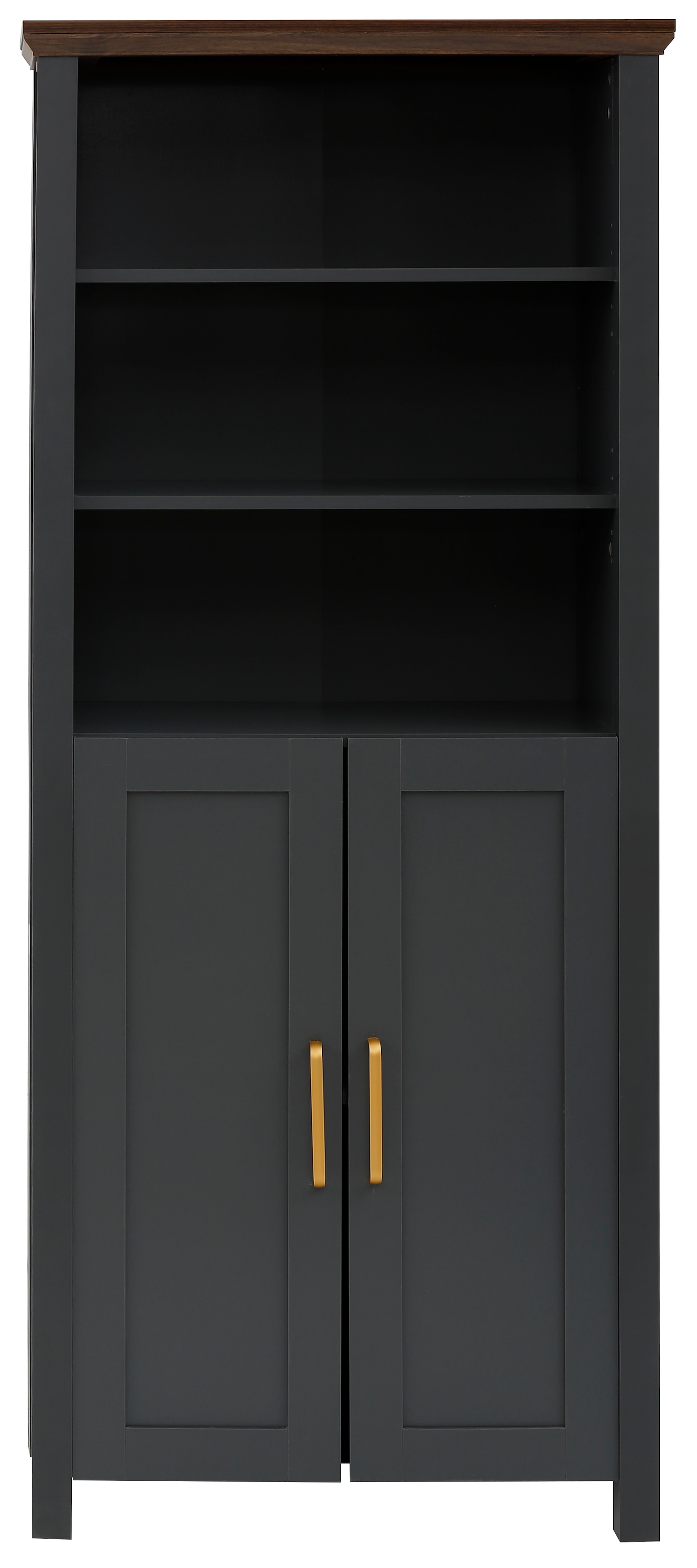 Home affaire Bücherregal »Martinau«, (1 St.), Holzoptik, mit 2 Türen und 3 verstellbare Einlegeböden, Breite 75 cm
