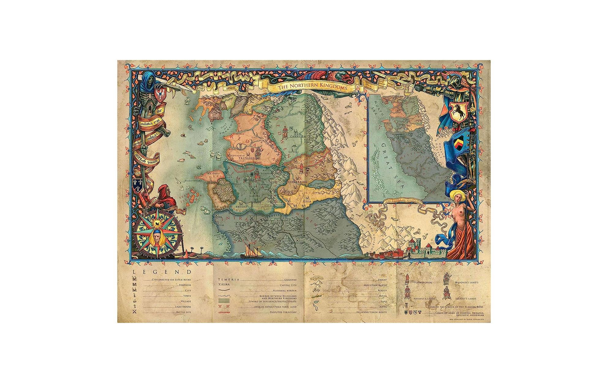 Puzzle »Good Loot The Witcher: Northern Kingdom Map«, (1000 tlg.)