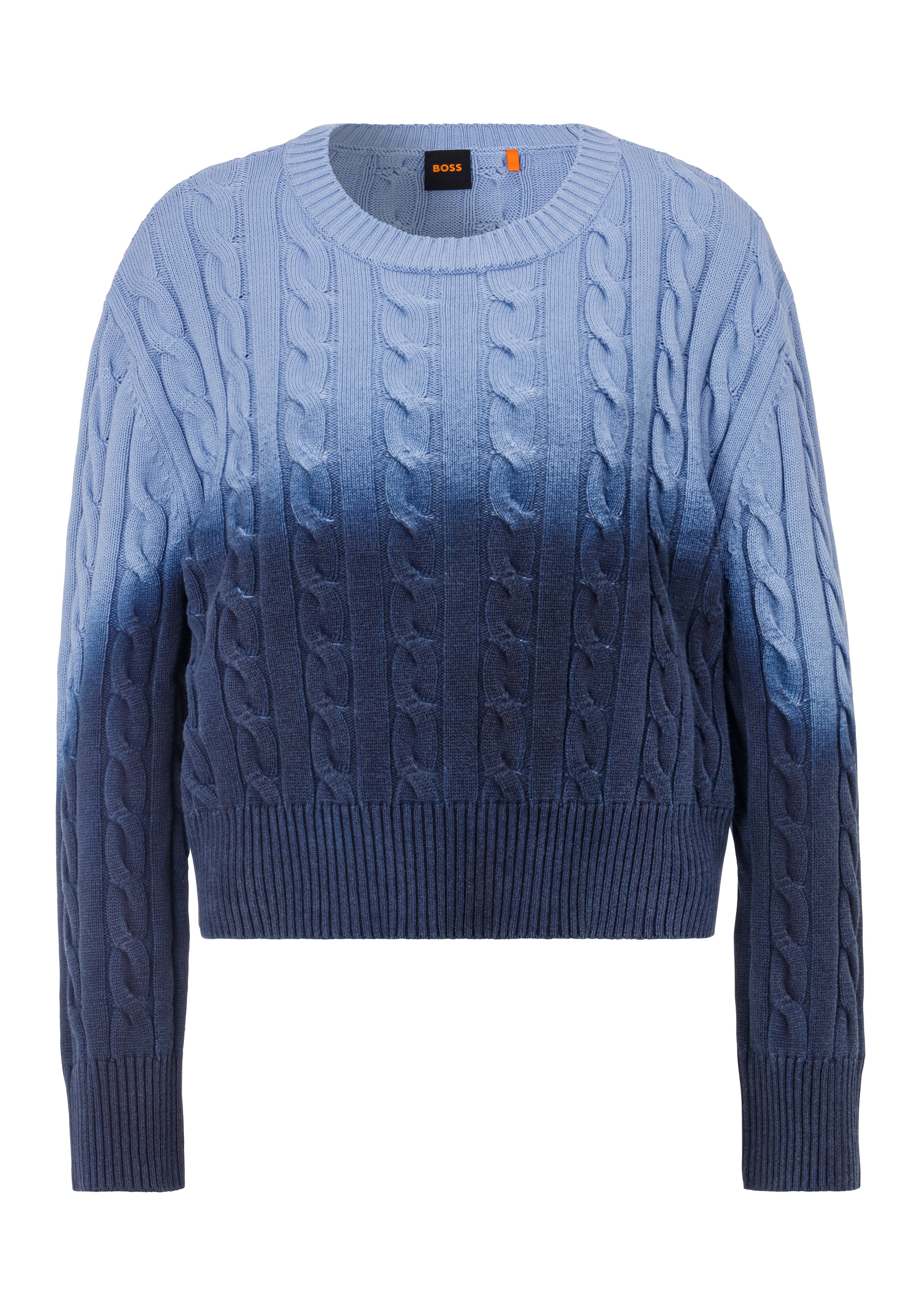 BOSS ORANGE Strickpullover »Fenesis Premium Damenmode« mit Zopfstrickmuster