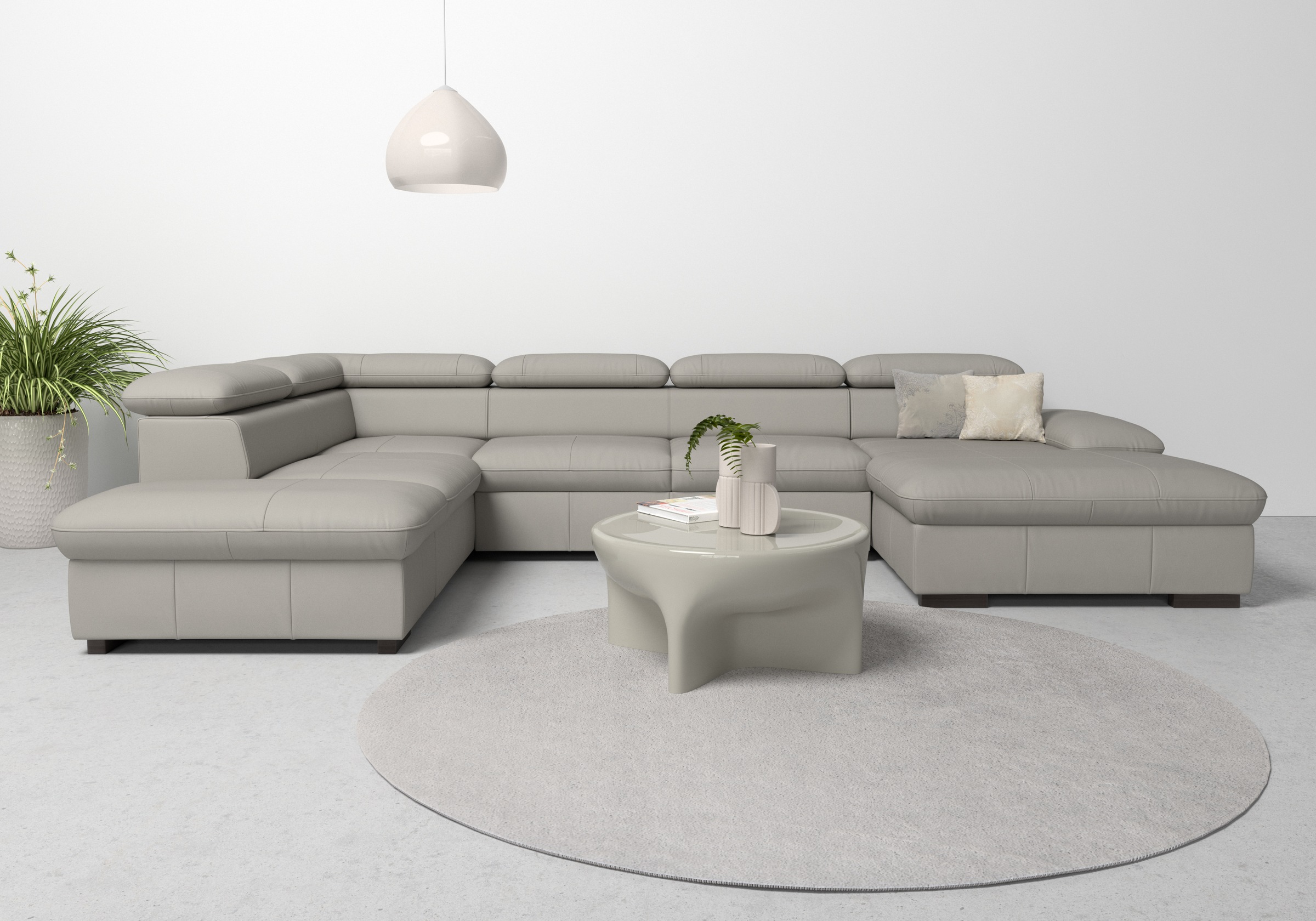 Home affaire Wohnlandschaft »Alberto U-Form«, mit Kopfteilverstellung, wahlweise mit Bettfunktion