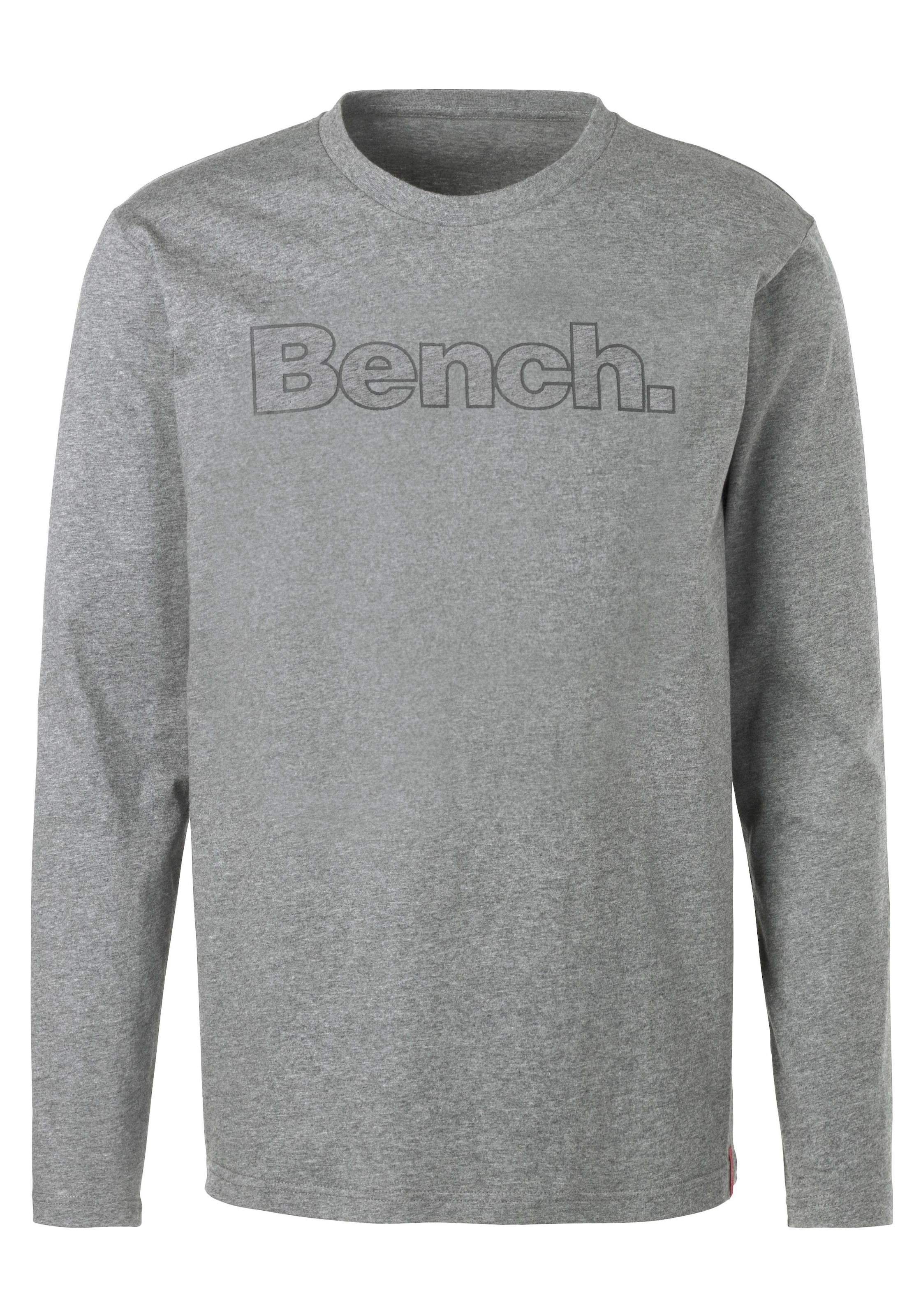 Bench. Loungewear Langarmshirt, mit Bench. Print vorn