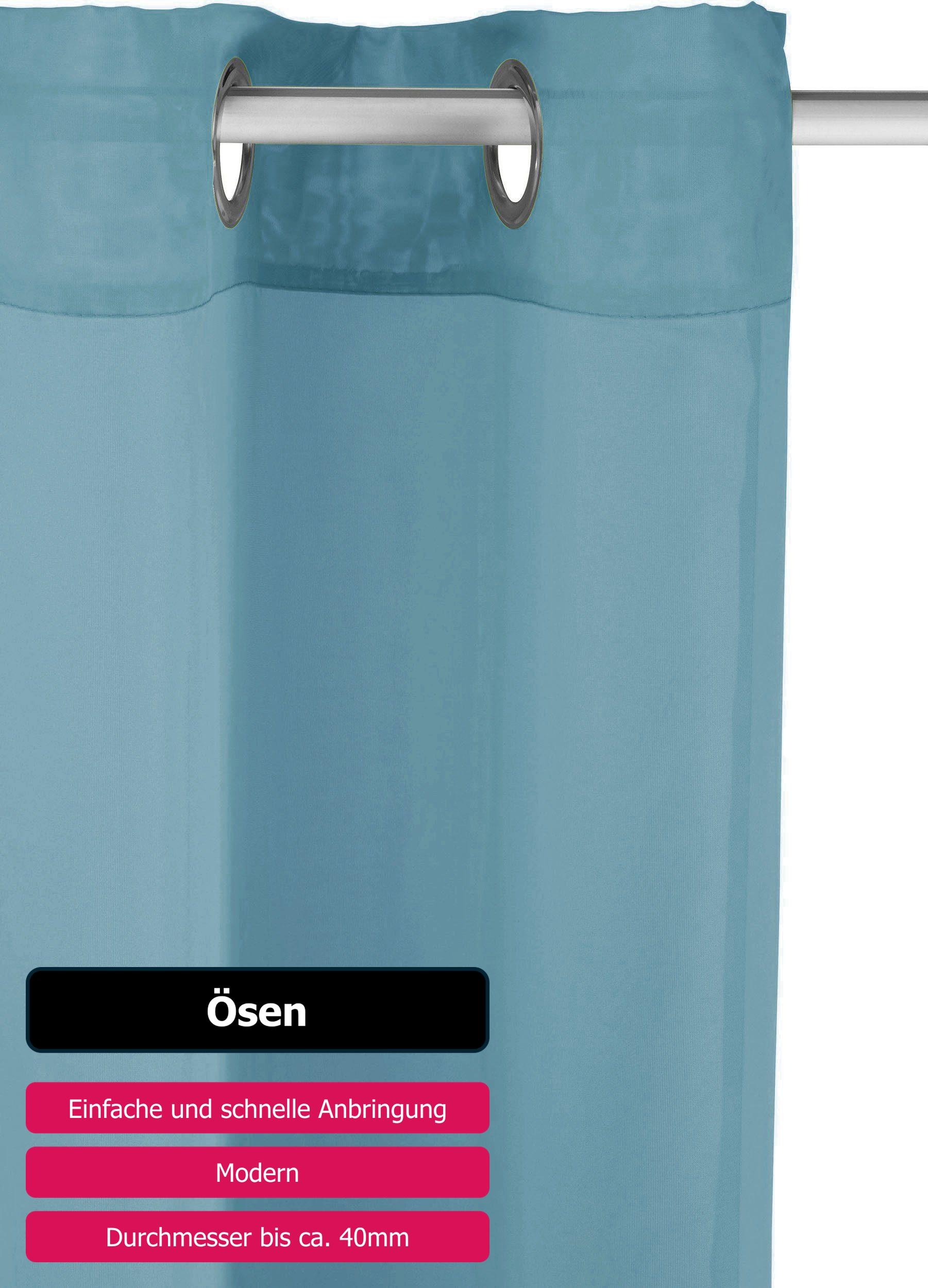 my home Gardine »XANA mit Ösen, Kräuselband oder Schlaufen«, (1 St.), Bestseller, einfarbig, 1 bzw. 2 Schals, pflegeleicht, Schal