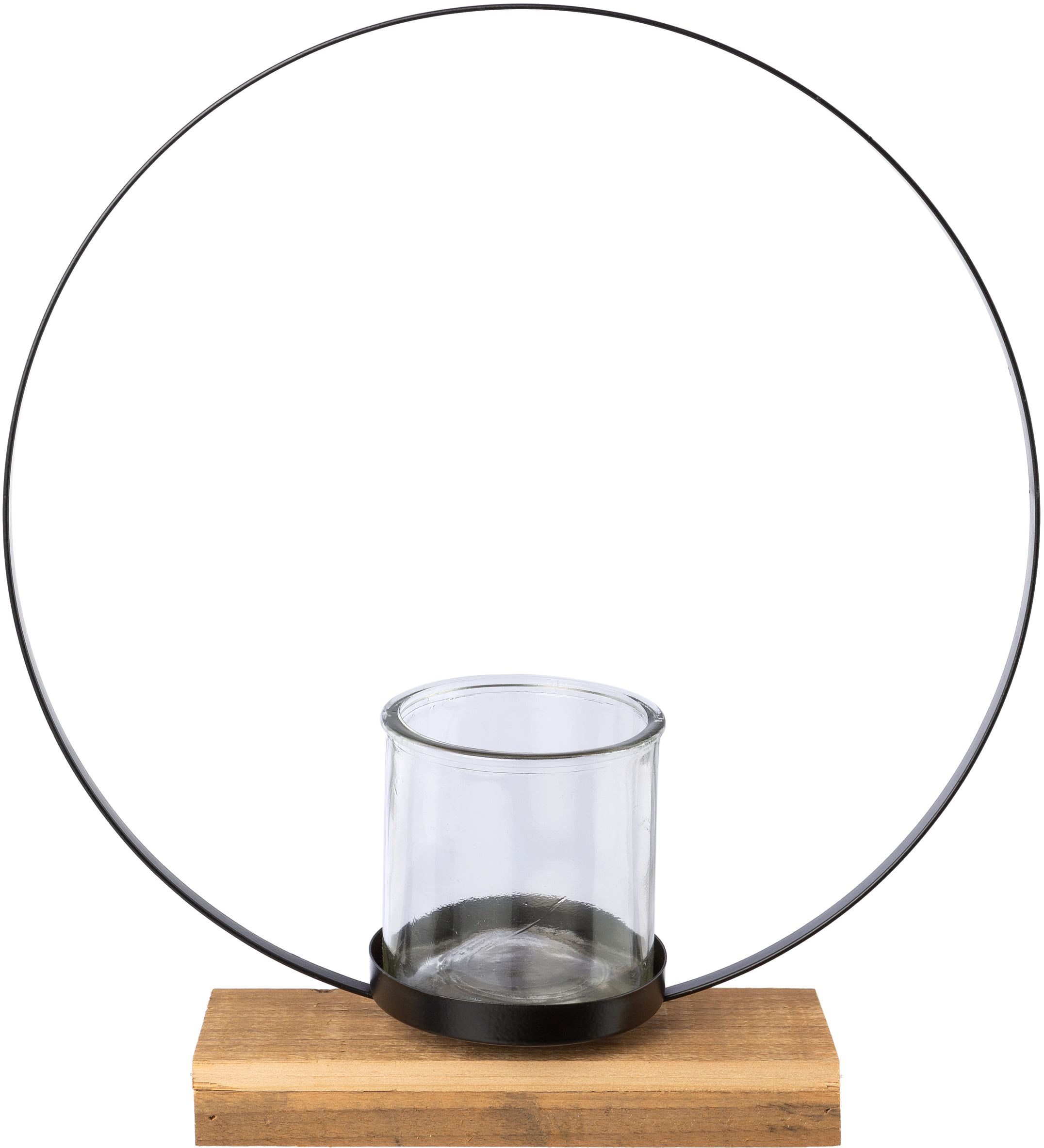 deco Jelmoli-Versand (1 Teelichthalter, edlem Holzfuss, Höhe ca. St.), Creativ 39 cm auf online | shoppen