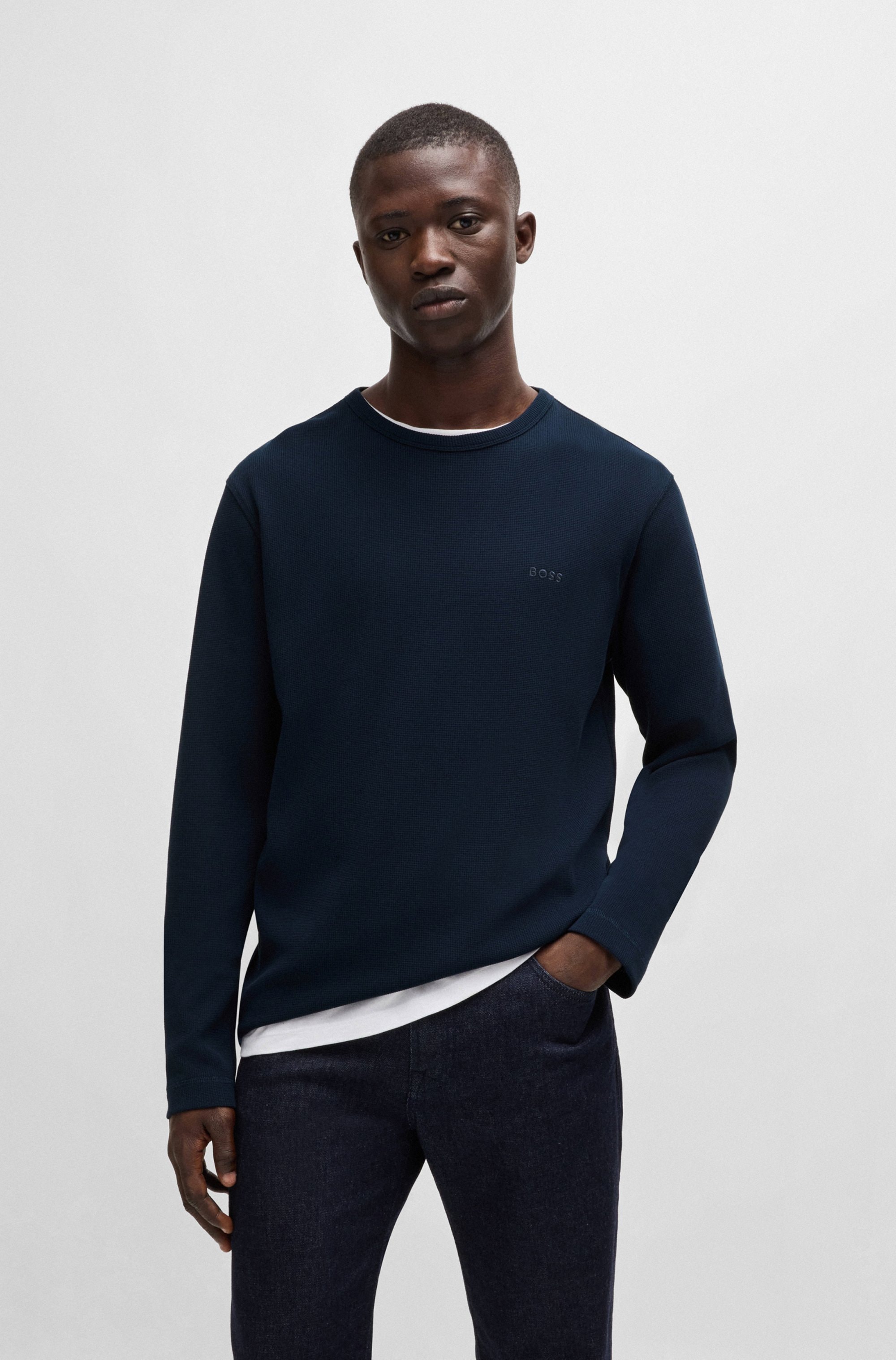 BOSS ORANGE Langarmshirt »Tempesto« mit BOSS-Stickerei