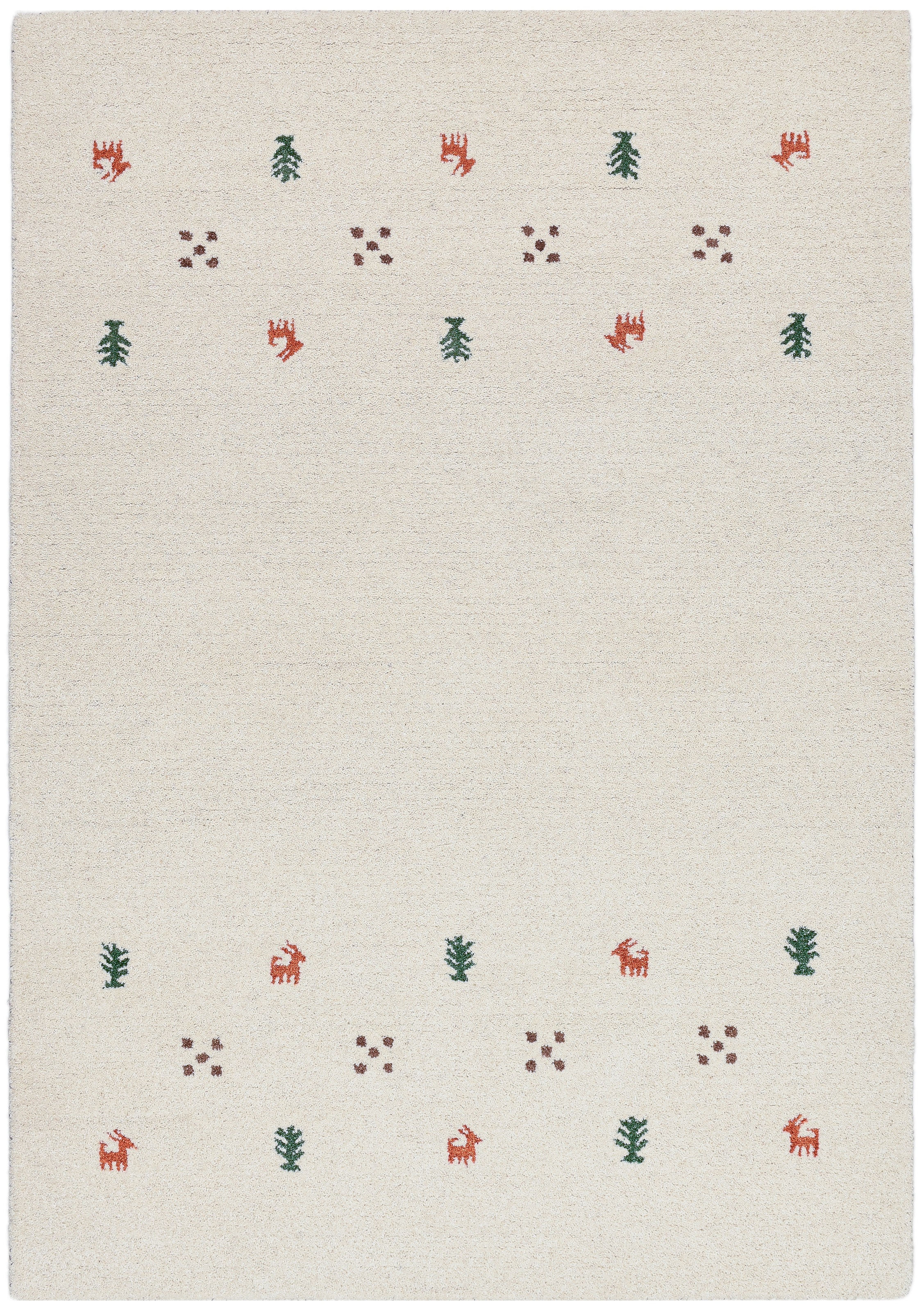 THEKO Wollteppich "Gabbeh Motiv, Handgefertigt, Teppich, Tiermotiv, reine Wolle" rechteckig 14 mm Höhe reine Wolle, Wohnzimmer, Schlafzimmer, Esszimmer