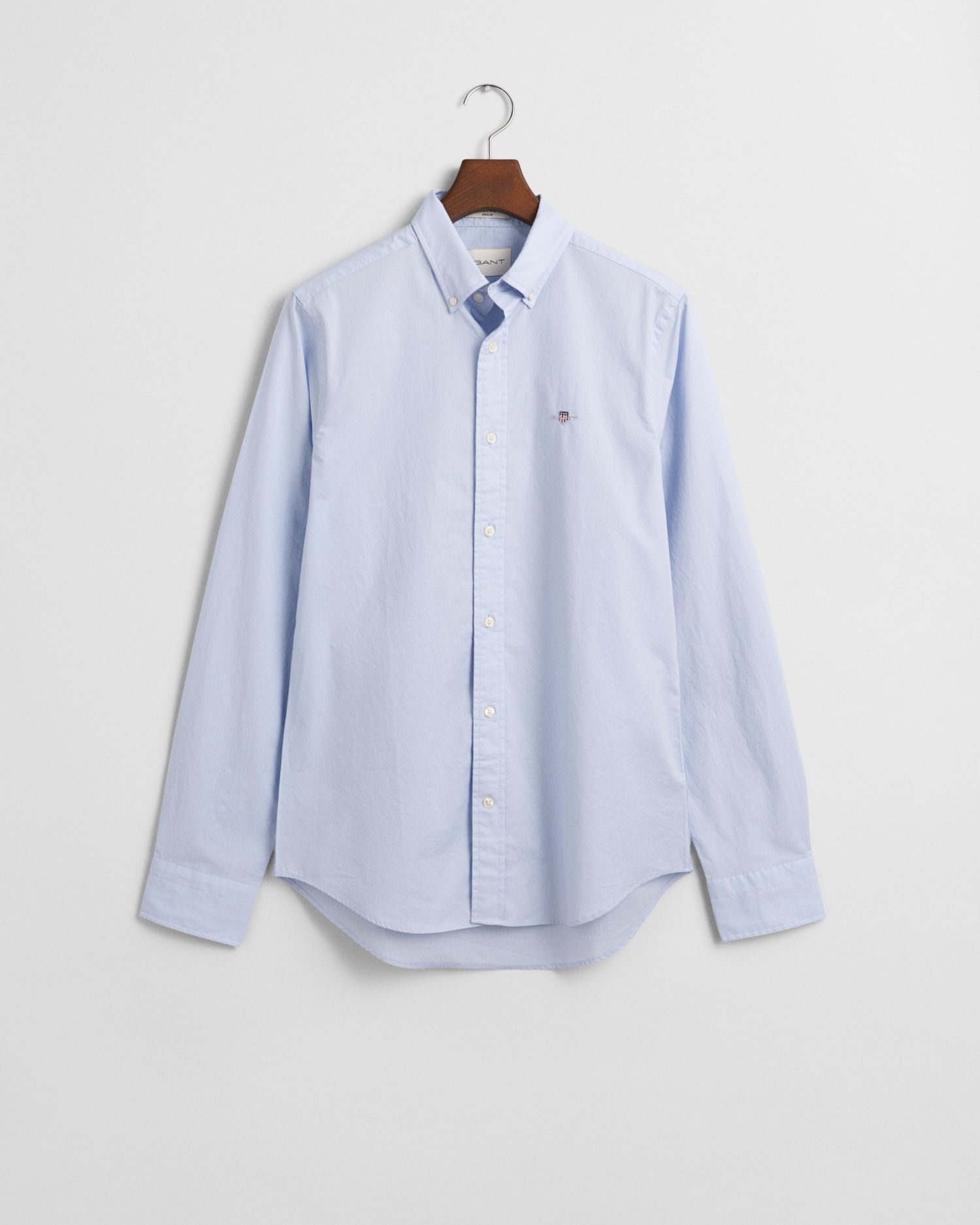 Gant Langarmhemd »Slim Fit Popeline Hemd leichte Baumwolle strapazierfähig pflegeleicht«, mit klassischer Logostickerei auf der Brust