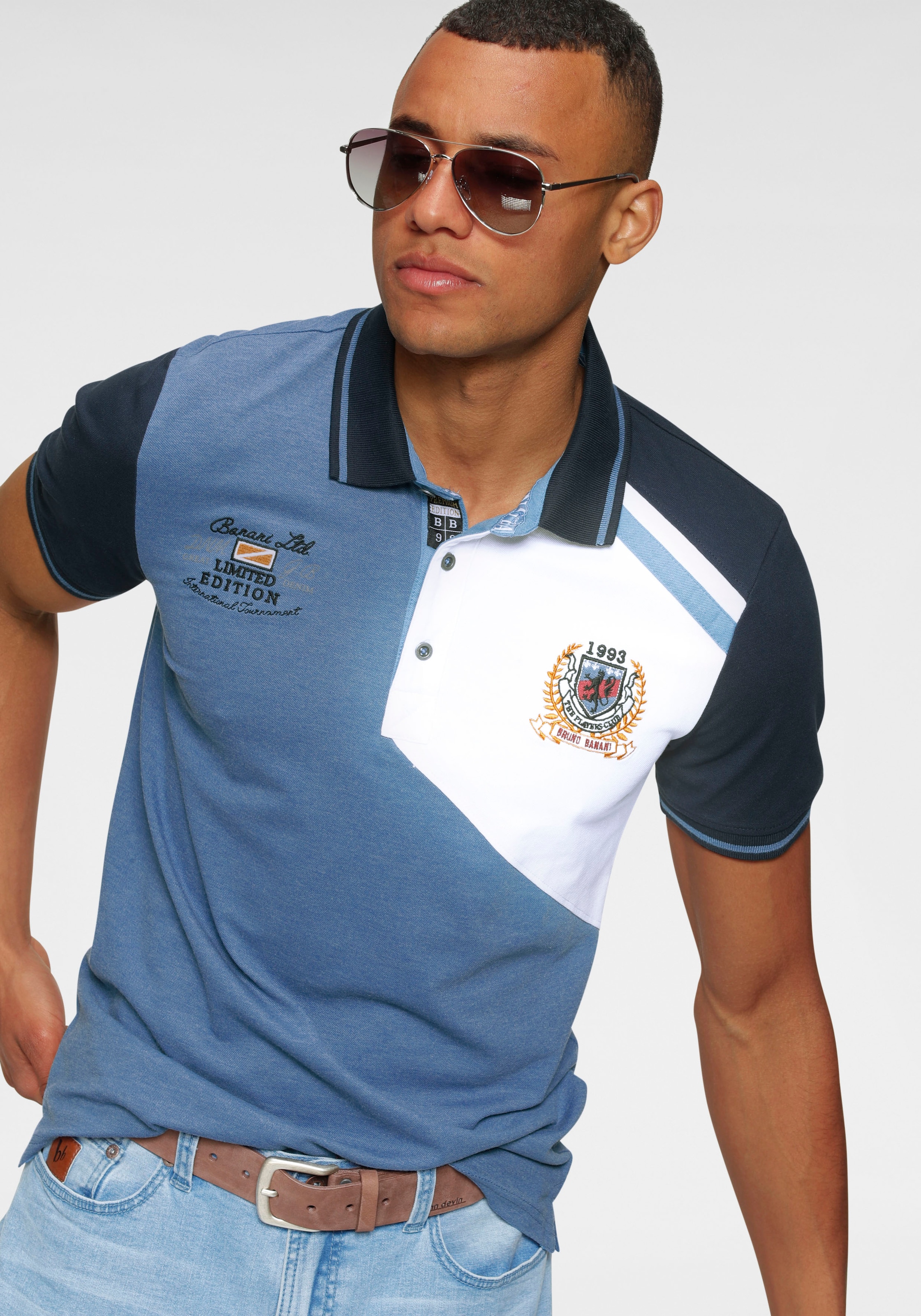 Bruno Banani Poloshirt, Kurzarm, körpernahe Passform, unifarben, mit Polokragen