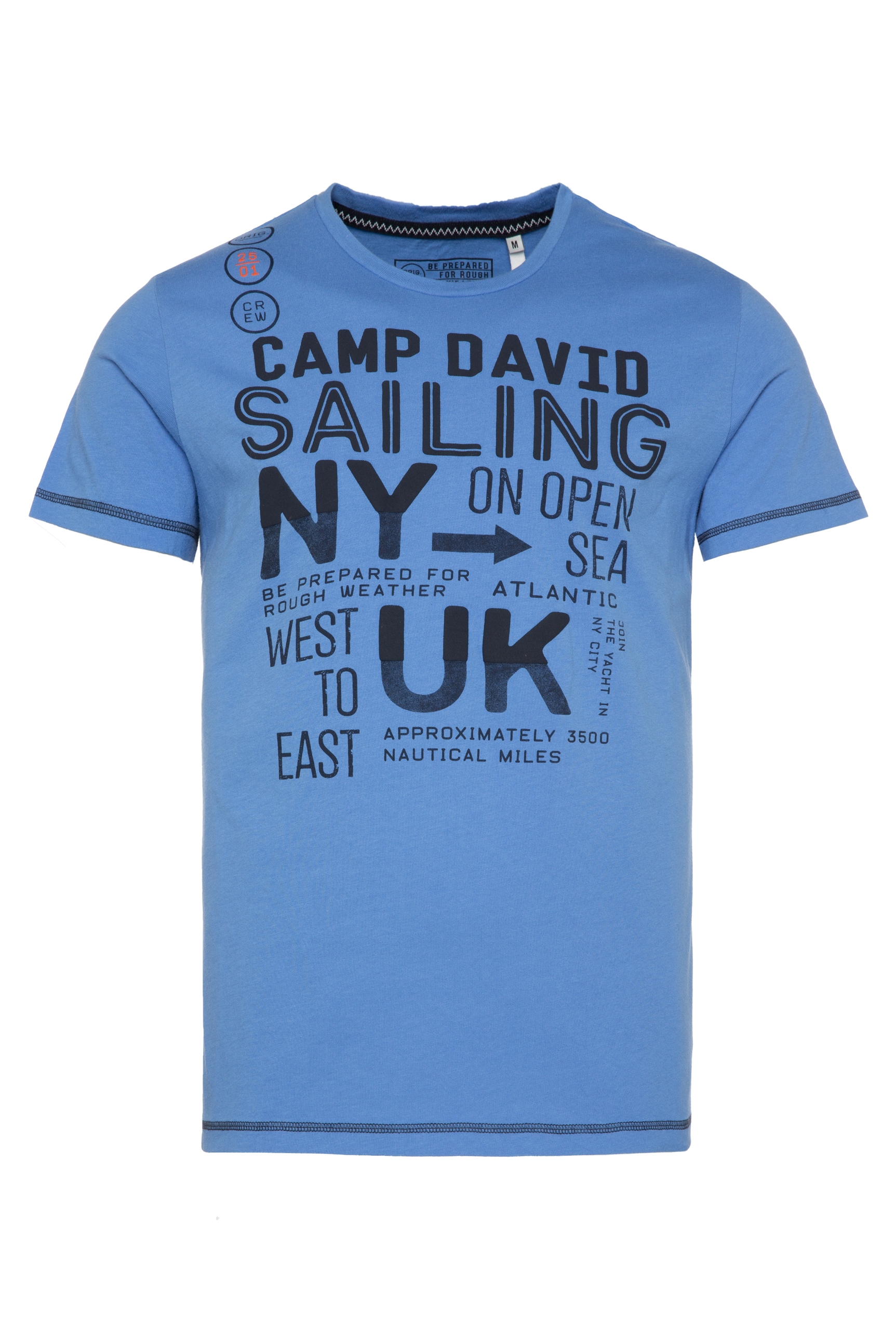 CAMP DAVID T-Shirt, mit kontrastfarbener Steppung