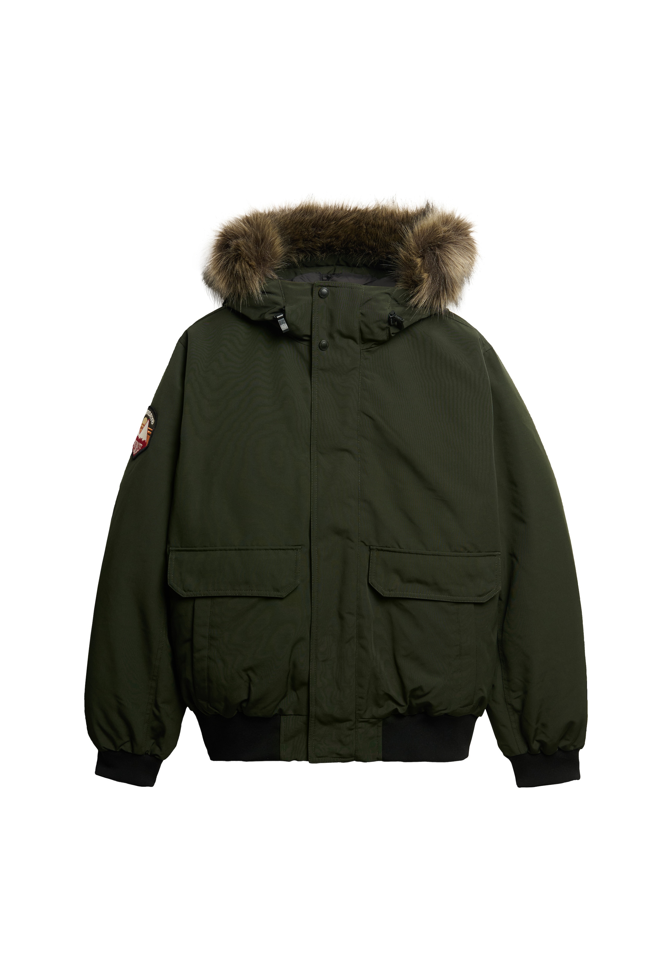 Superdry Steppjacke »EVEREST FAUX FUR BOMBER JACKET«, mit Kapuze