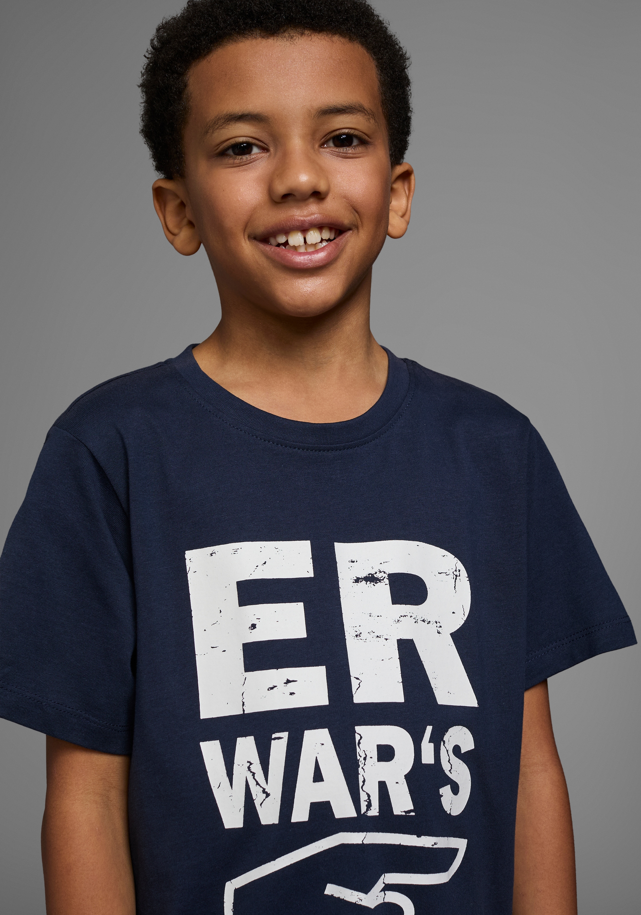 KIDSWORLD T-Shirt »ER WAR`S«, Kurzarm, mit Rundhalsausschnitt, mit Aufdruck, aus Baumwolle