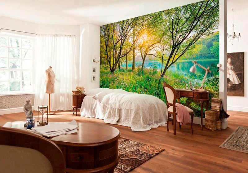 Komar Fototapete "Spring Lake - Größe 368 x 254 cm" bedruckt glatt Wohnzimmer, Schlafzimmer