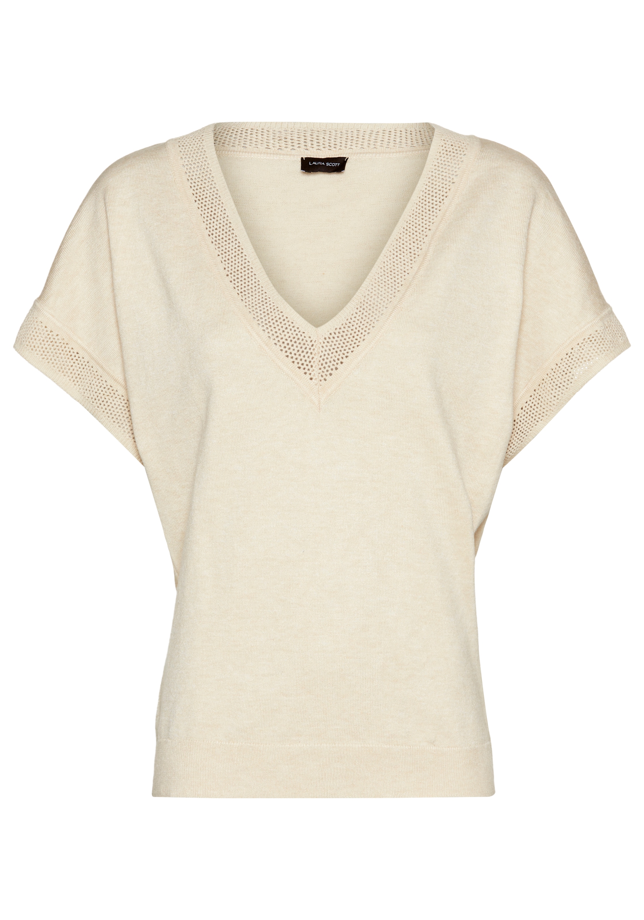 Laura Scott Kurzarmpullover, mit sommerlichem Ajourmuster - NEUE KOLLEKTION