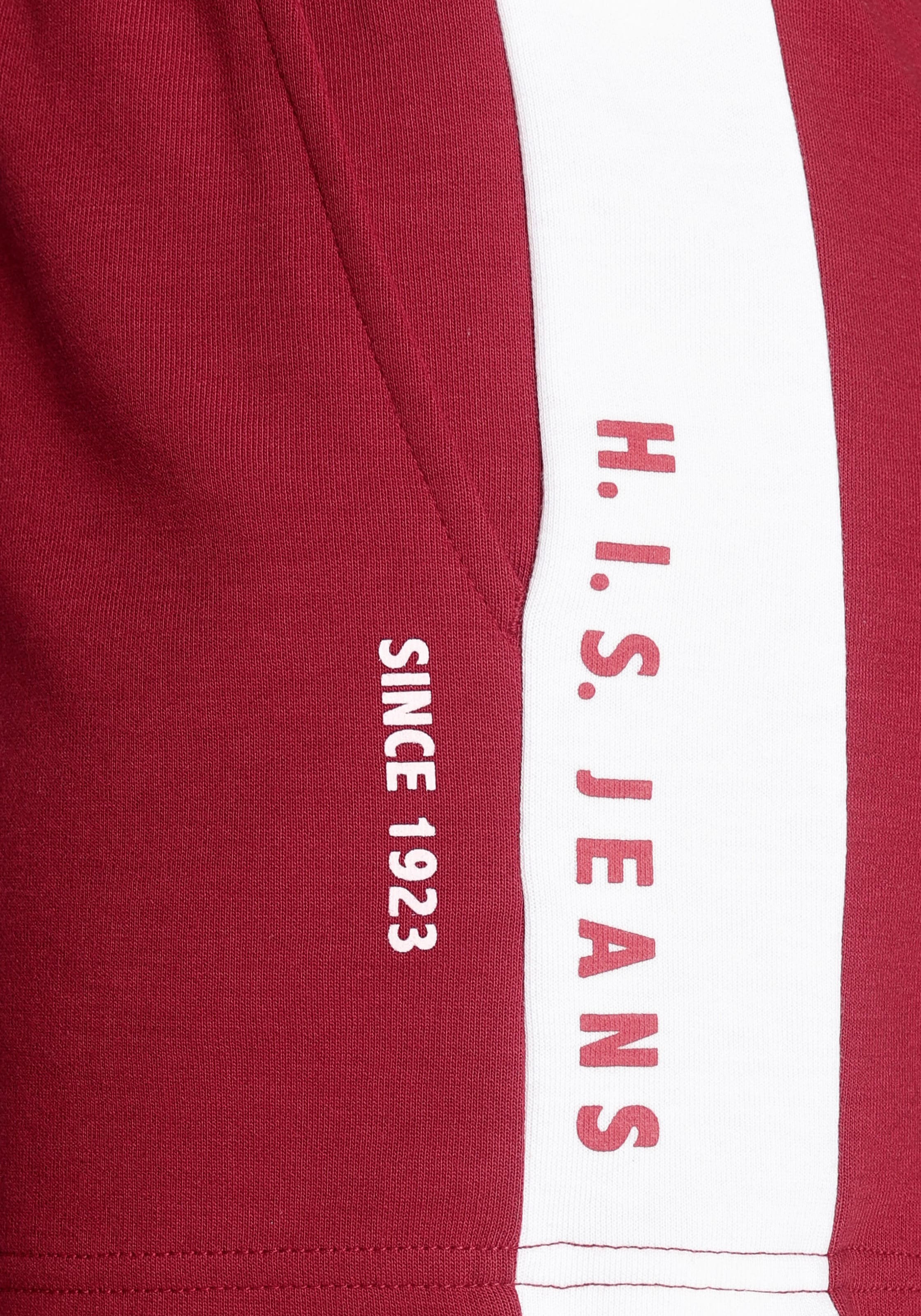 H.I.S Shorts, mit weissem Seitenstreifen und Logodruck