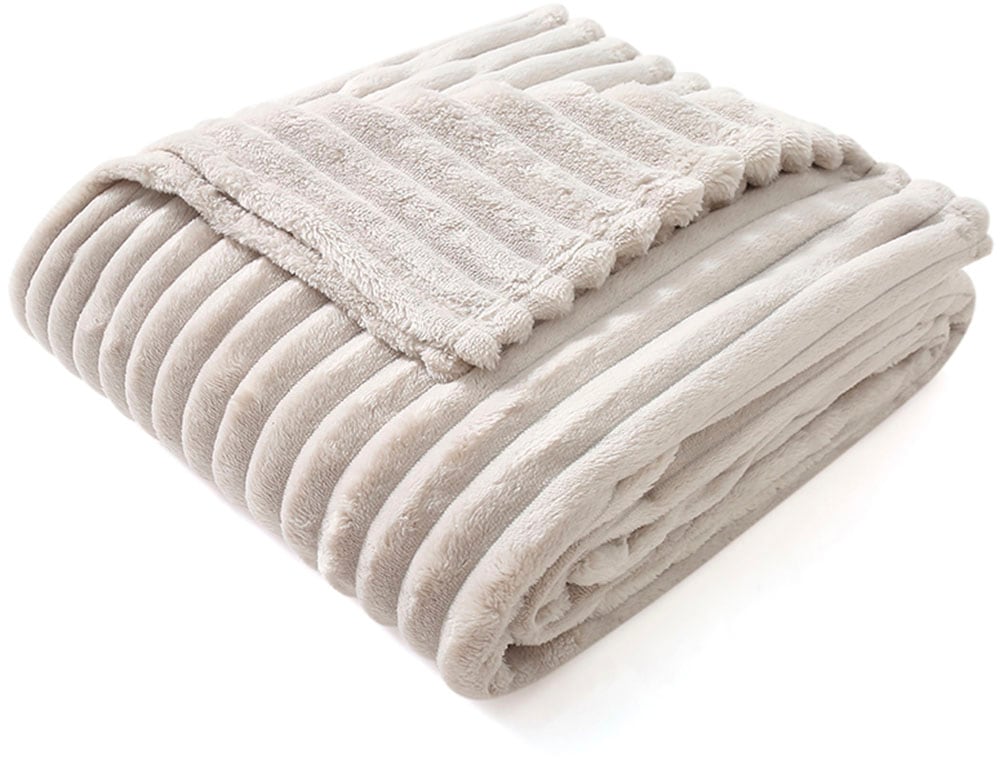 Goodproduct, GOODproduct Wohndecke »Millara« Kuscheldecke in Cord-Optik, 150x200 cm, Wohndecke, Sofadecke, wollweiß, Polyester