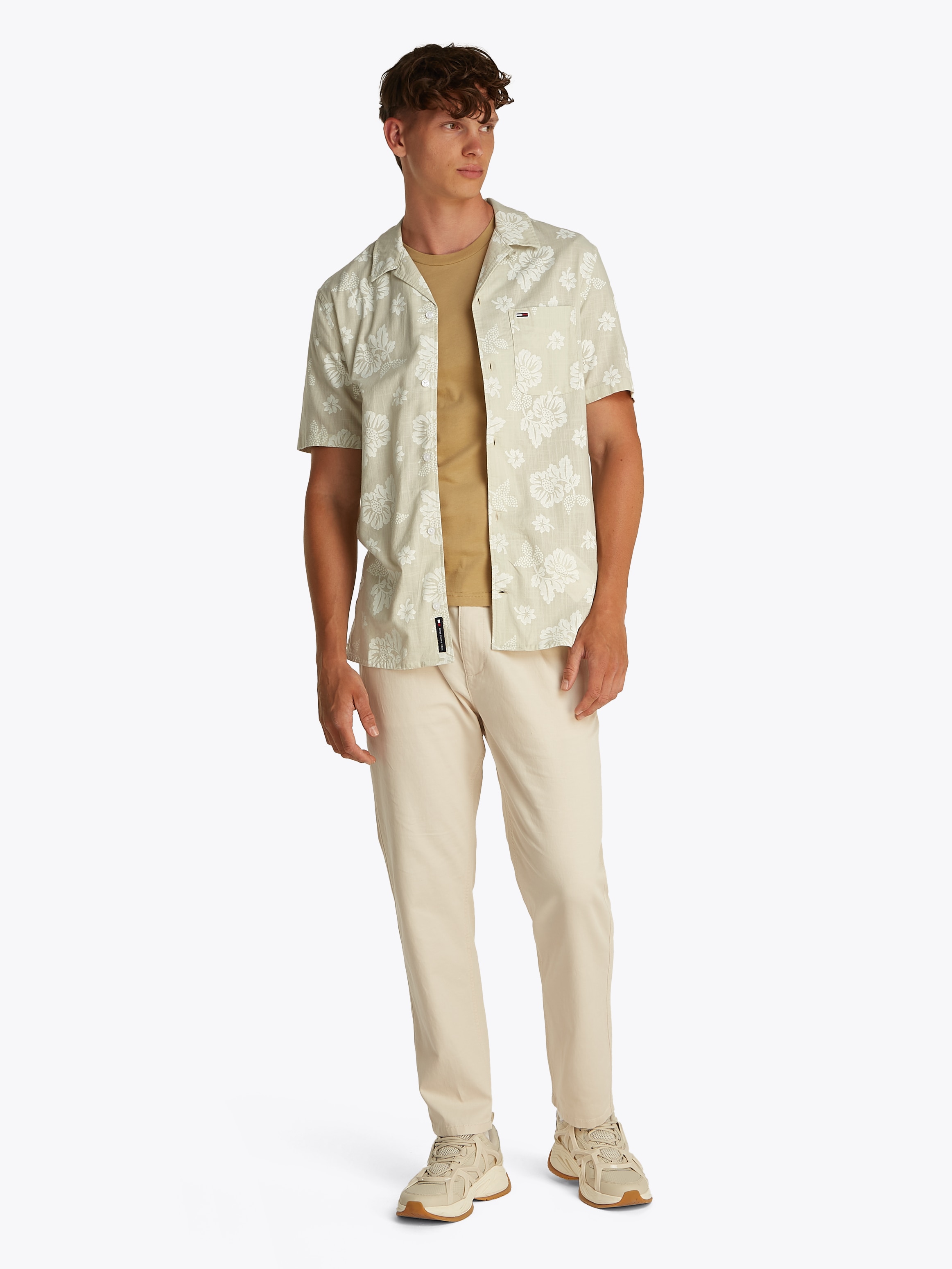 Tommy Jeans Kurzarmhemd »TJM REG SLUB AOP SS SHIRT EXT«