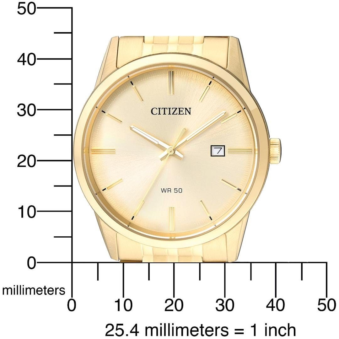 Citizen Quarzuhr »BI5002-57P«, Armbanduhr, Herrenuhr, Edelstahlarmband, Datum